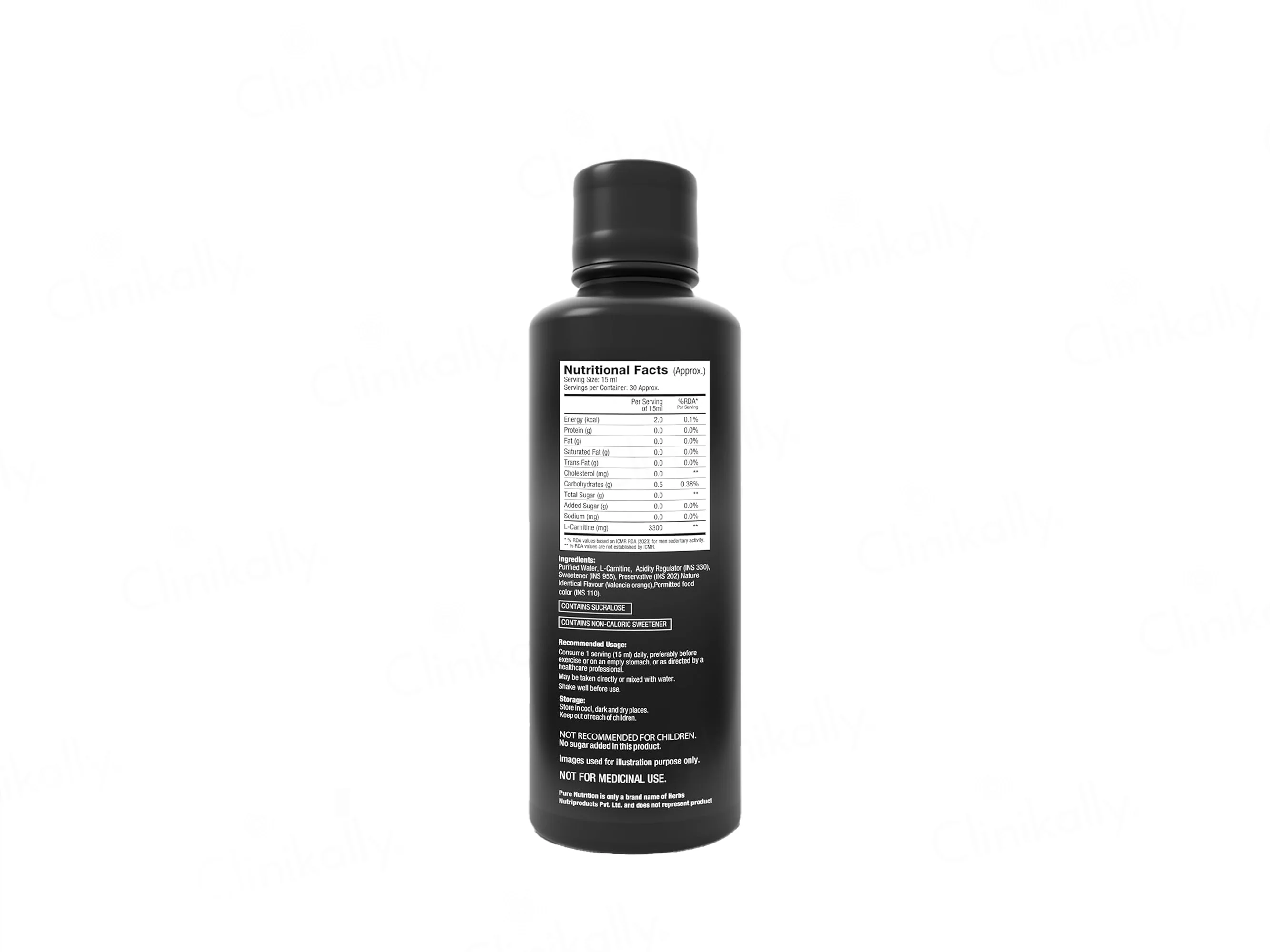 Pure Nutrition L-Carnitine 3300mg Pre & Post Workout Liquid - Valencia Orange Flavour - Image 5
