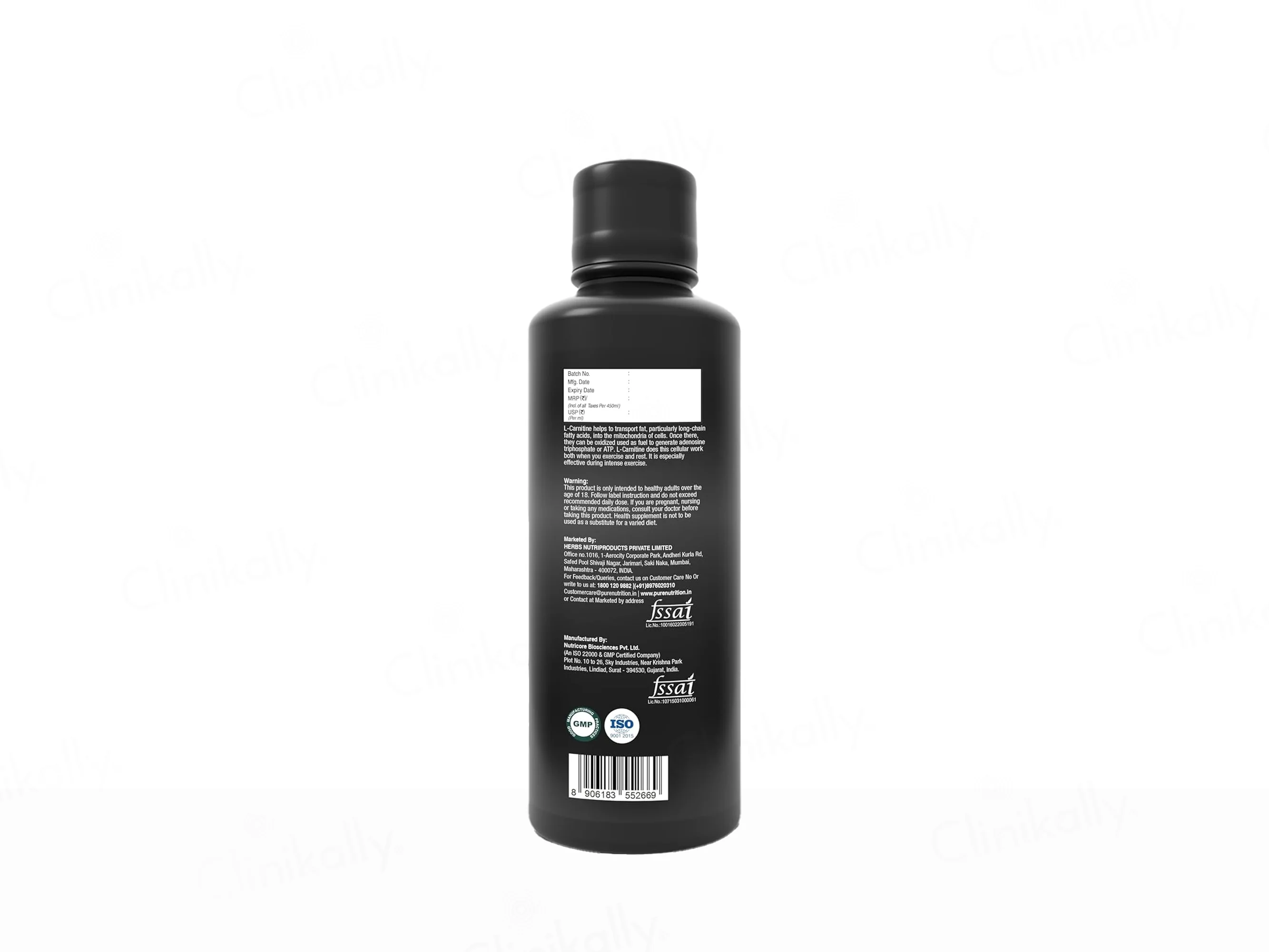 Pure Nutrition L-Carnitine 3300mg Pre & Post Workout Liquid - Valencia Orange Flavour - Image 6
