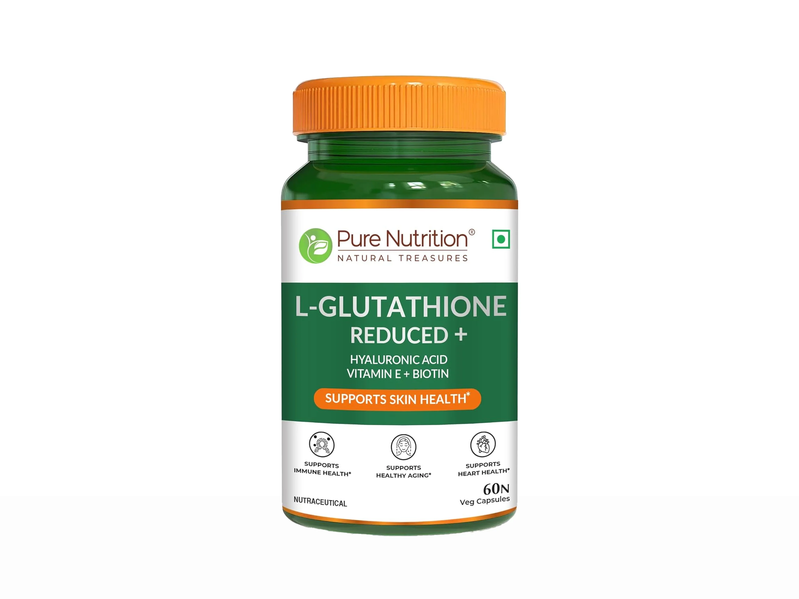 Pure Nutrition L-Glutathione Reduced+ with Hyaluronic Acid, Vitamin E, Biotin Veg Capsule - Image 4