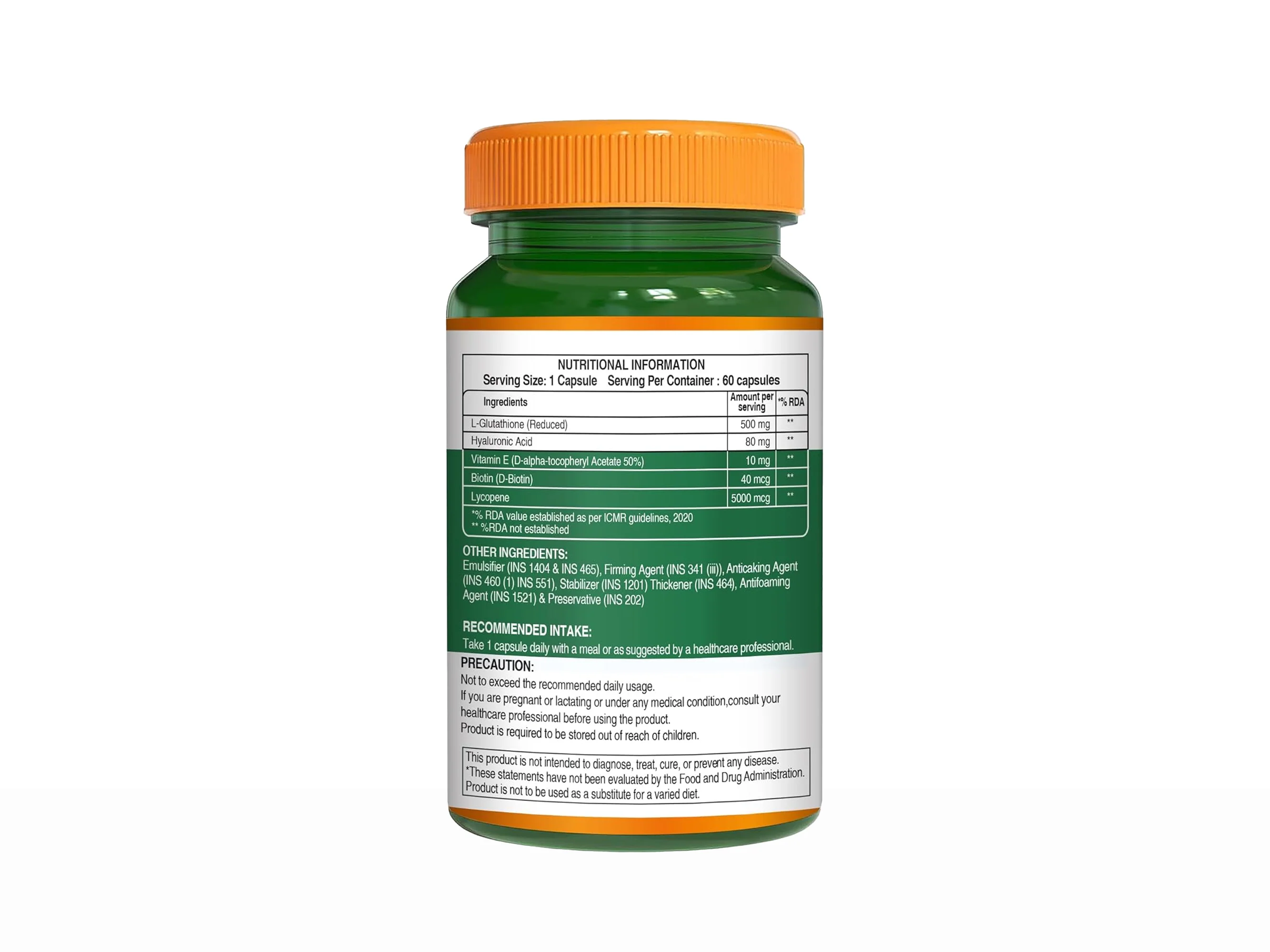 Pure Nutrition L-Glutathione Reduced+ with Hyaluronic Acid, Vitamin E, Biotin Veg Capsule - Image 8