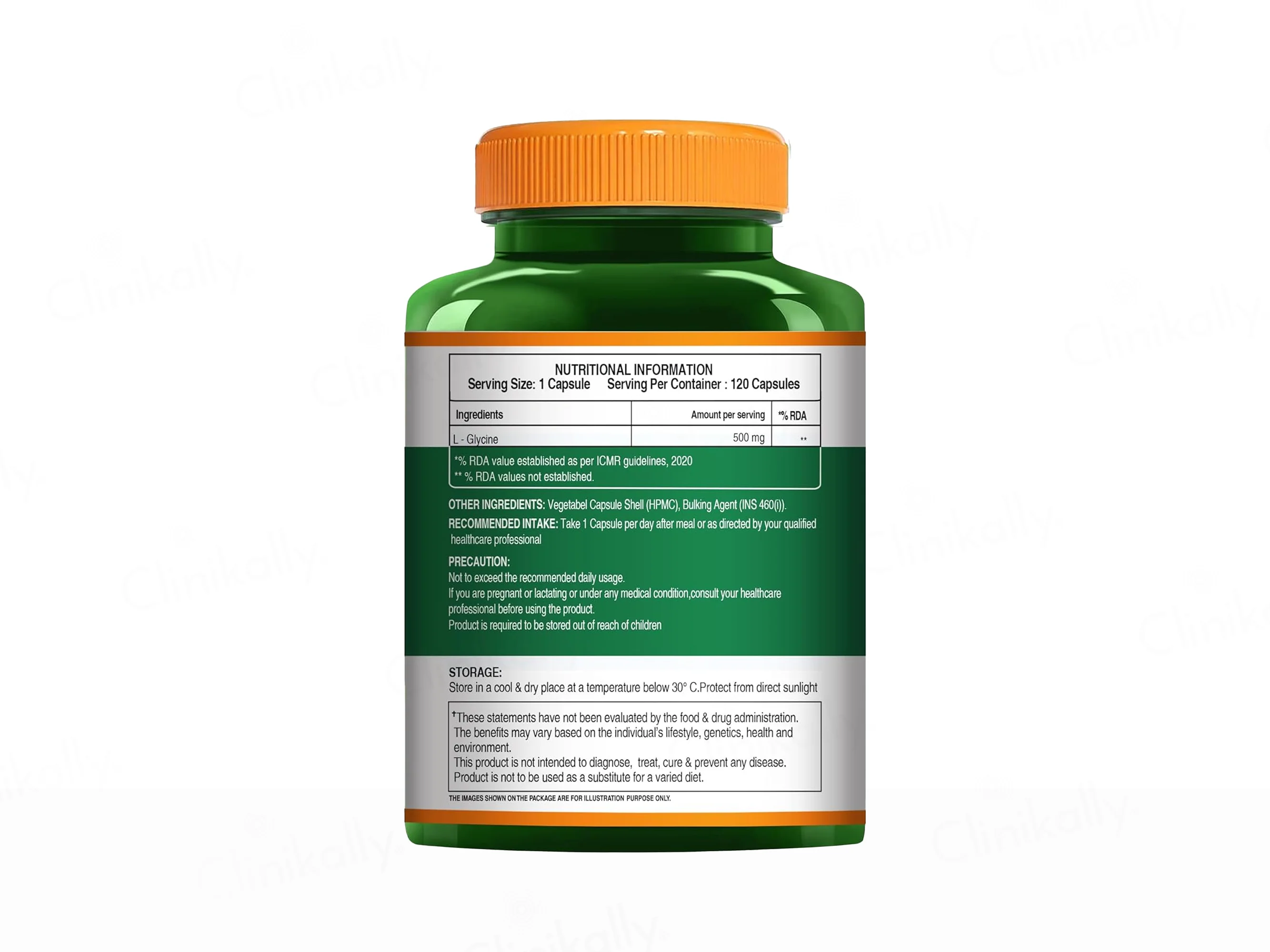 Pure Nutrition L-Glycine 500mg Veg Capsule - Image 6