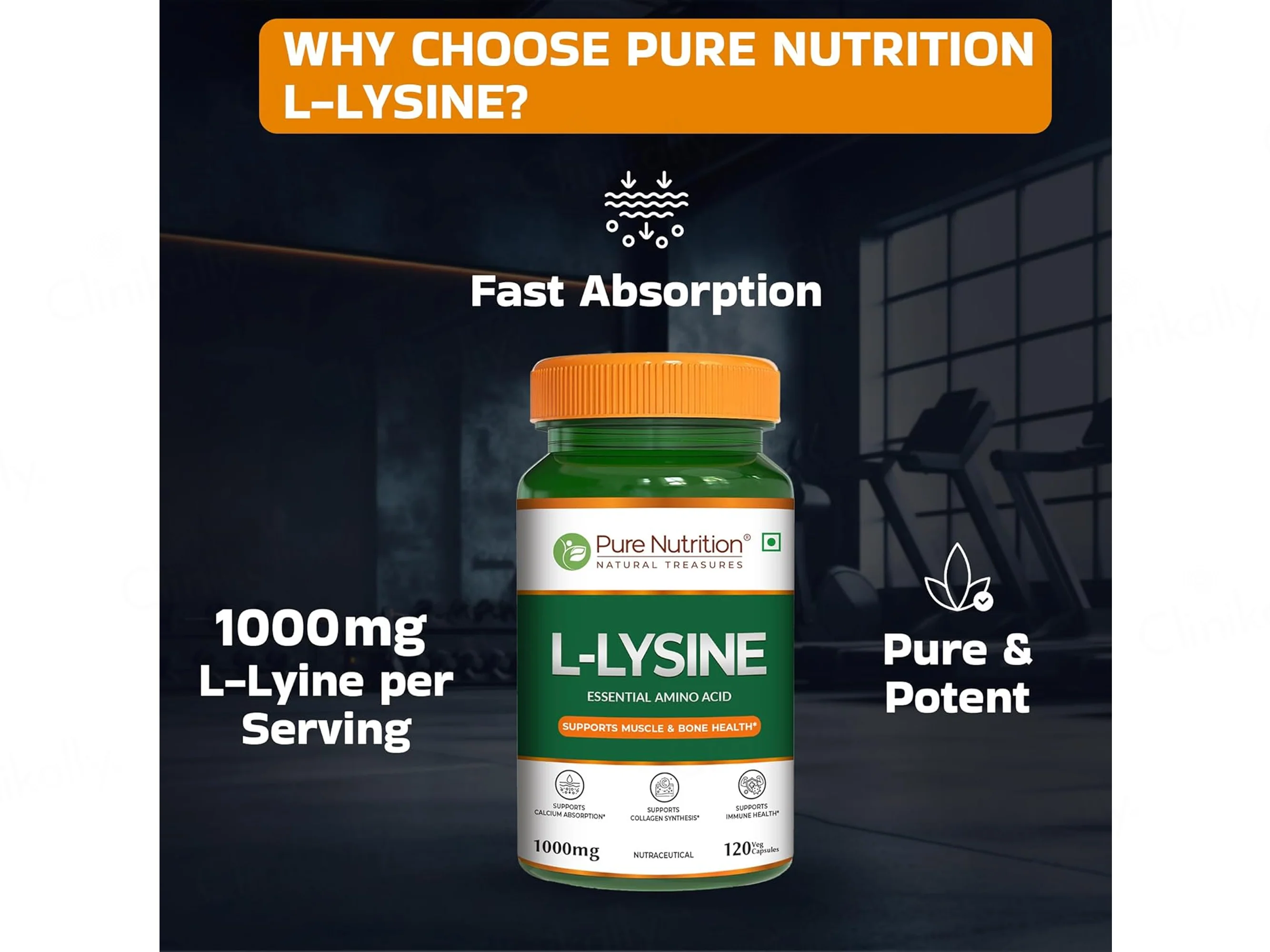 Pure Nutrition L-Lysine 1000mg Veg Capsule - Image 4
