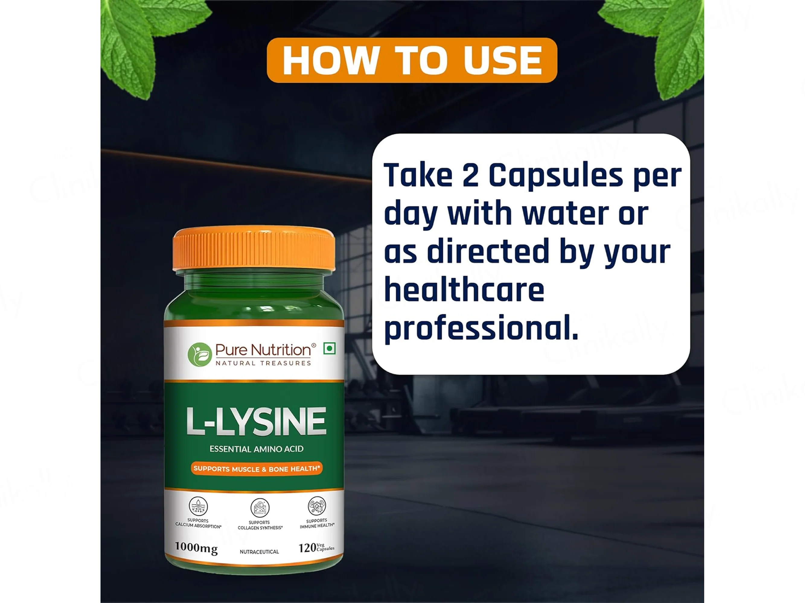 Pure Nutrition L-Lysine 1000mg Veg Capsule - Image 6