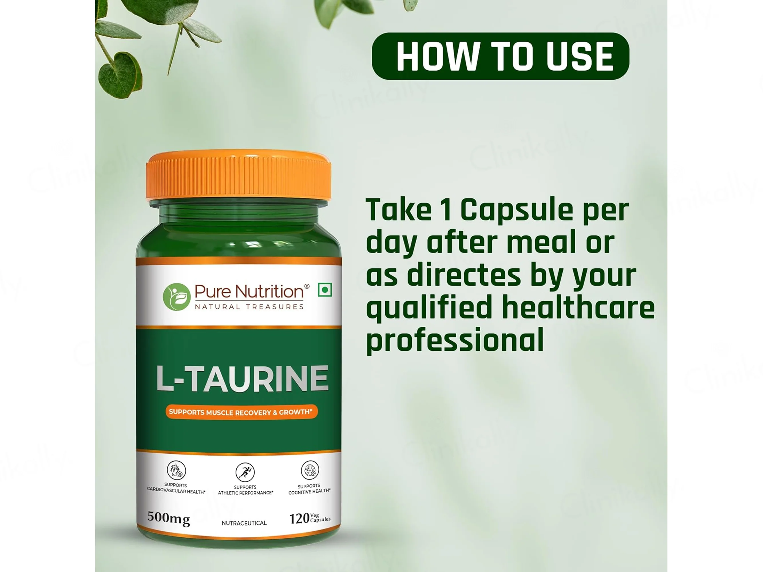 Pure Nutrition L-Taurine 500mg Veg Capsule - Image 5