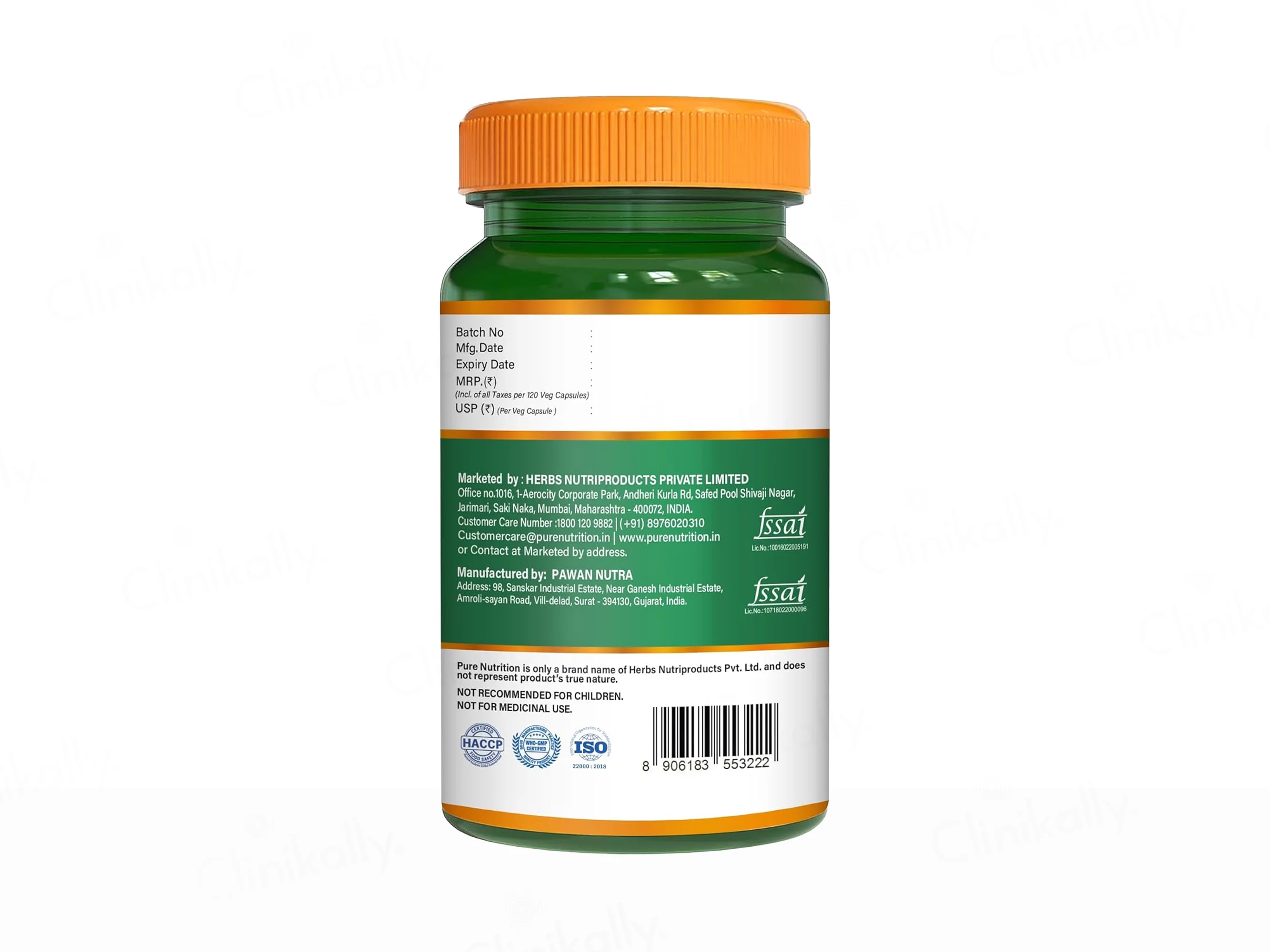 Pure Nutrition L-Taurine 500mg Veg Capsule - Image 8