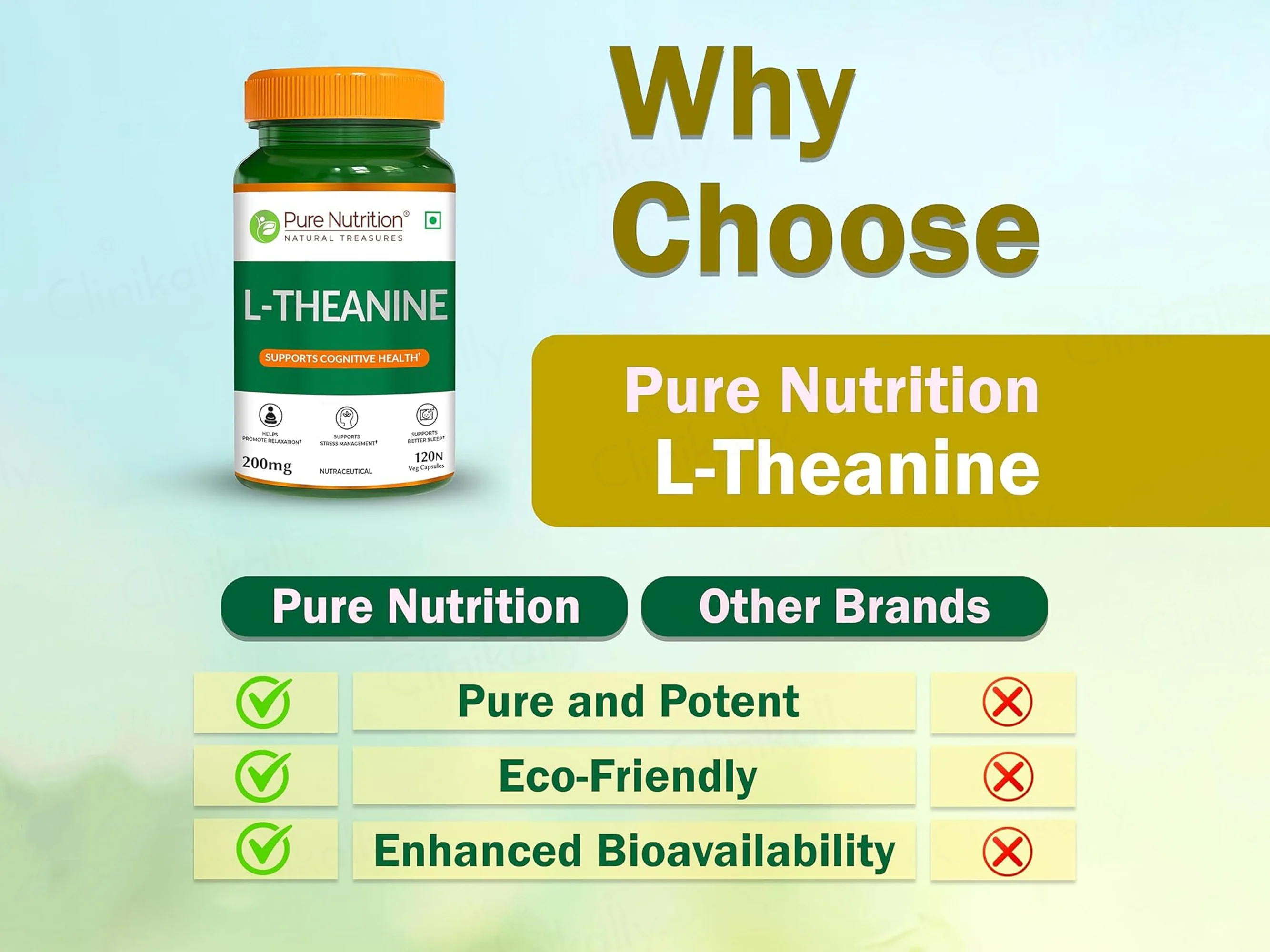 Pure Nutrition L-Theanine 200mg Veg Capsule - Image 6
