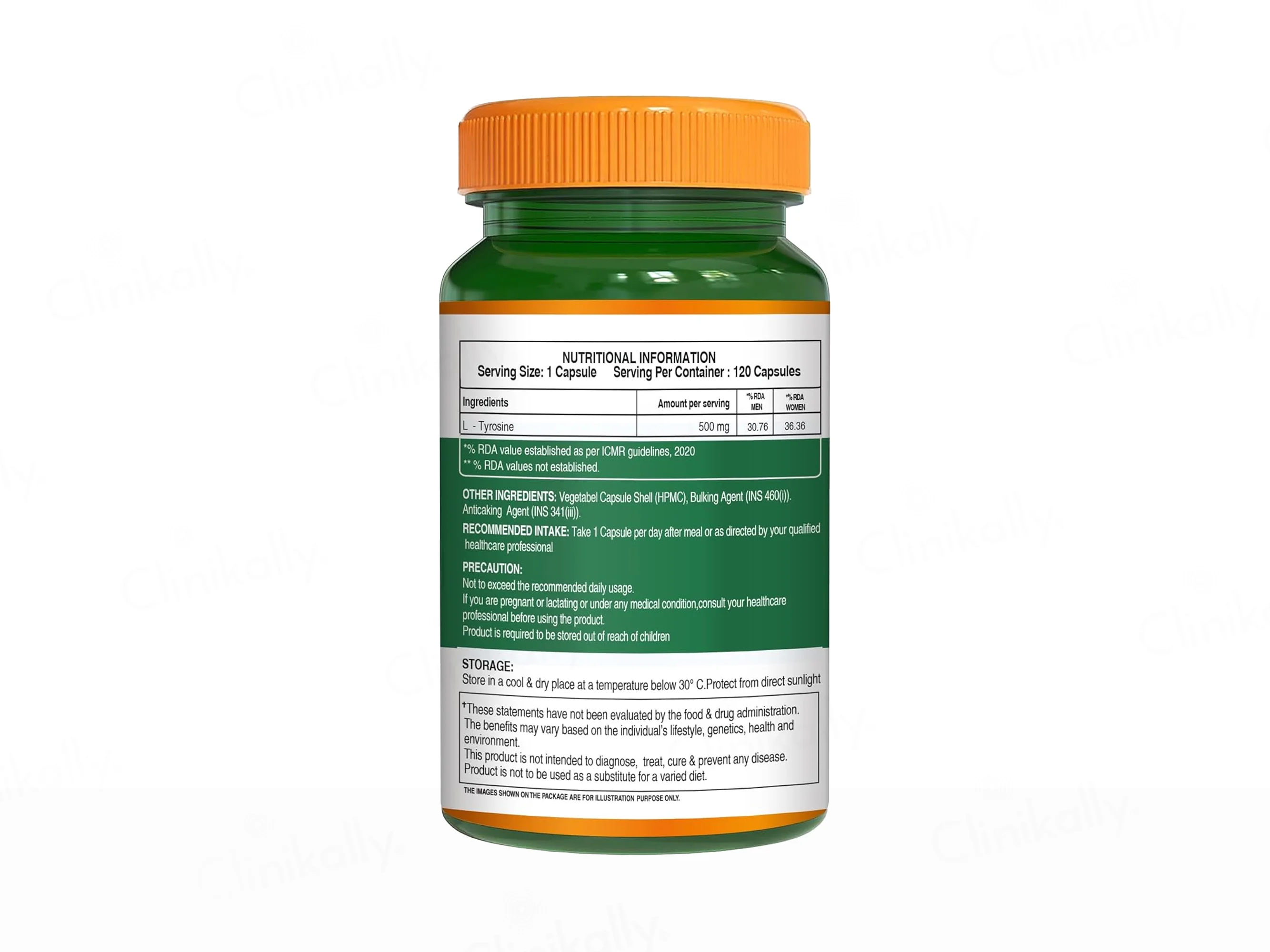 Pure Nutrition L-Tyrosine 500mg Veg Capsule - Image 7