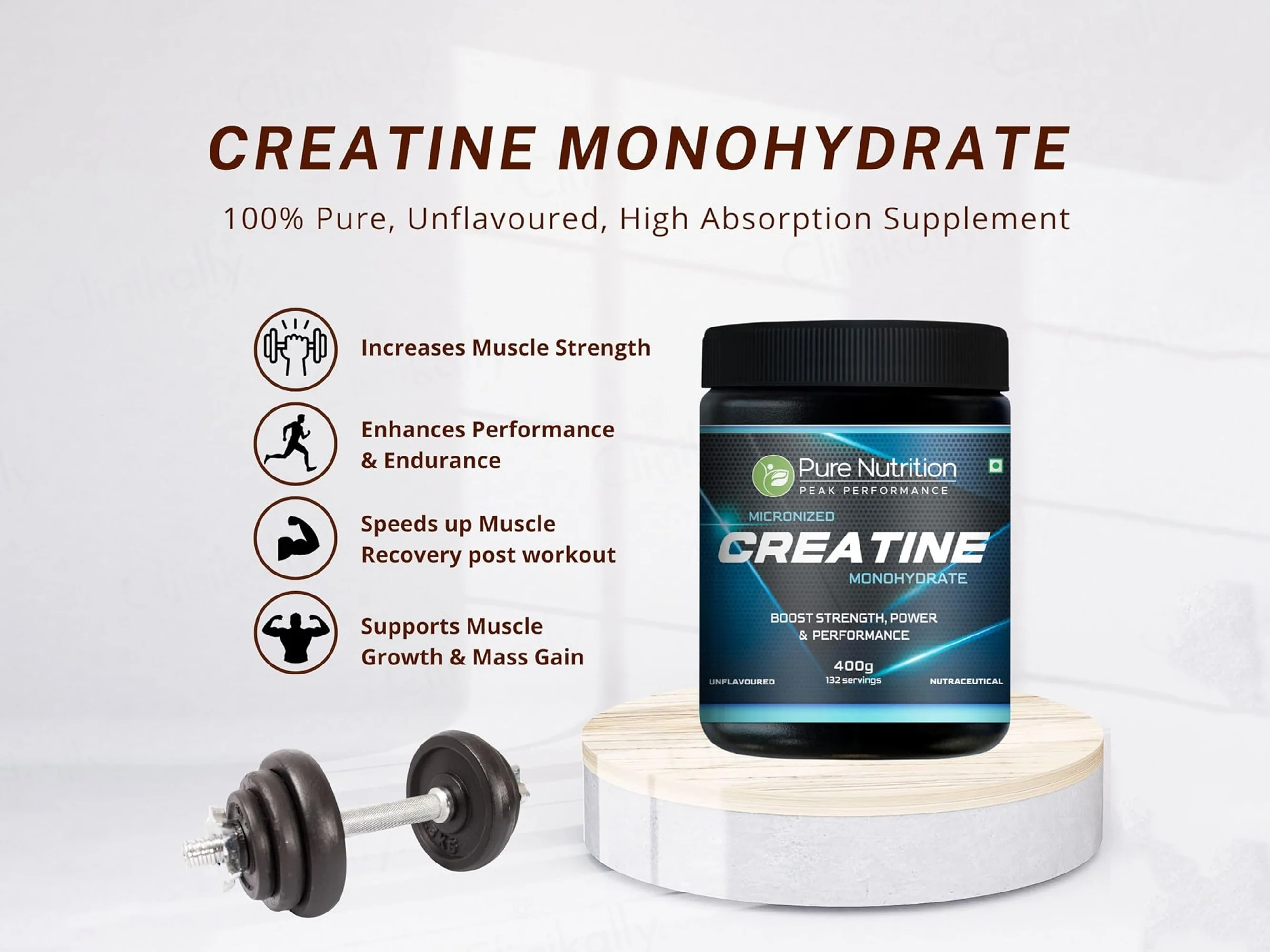 Pure Nutrition Micronized Creatine Monohydrate Nutraceutical Powder - Unflavoured - Image 2