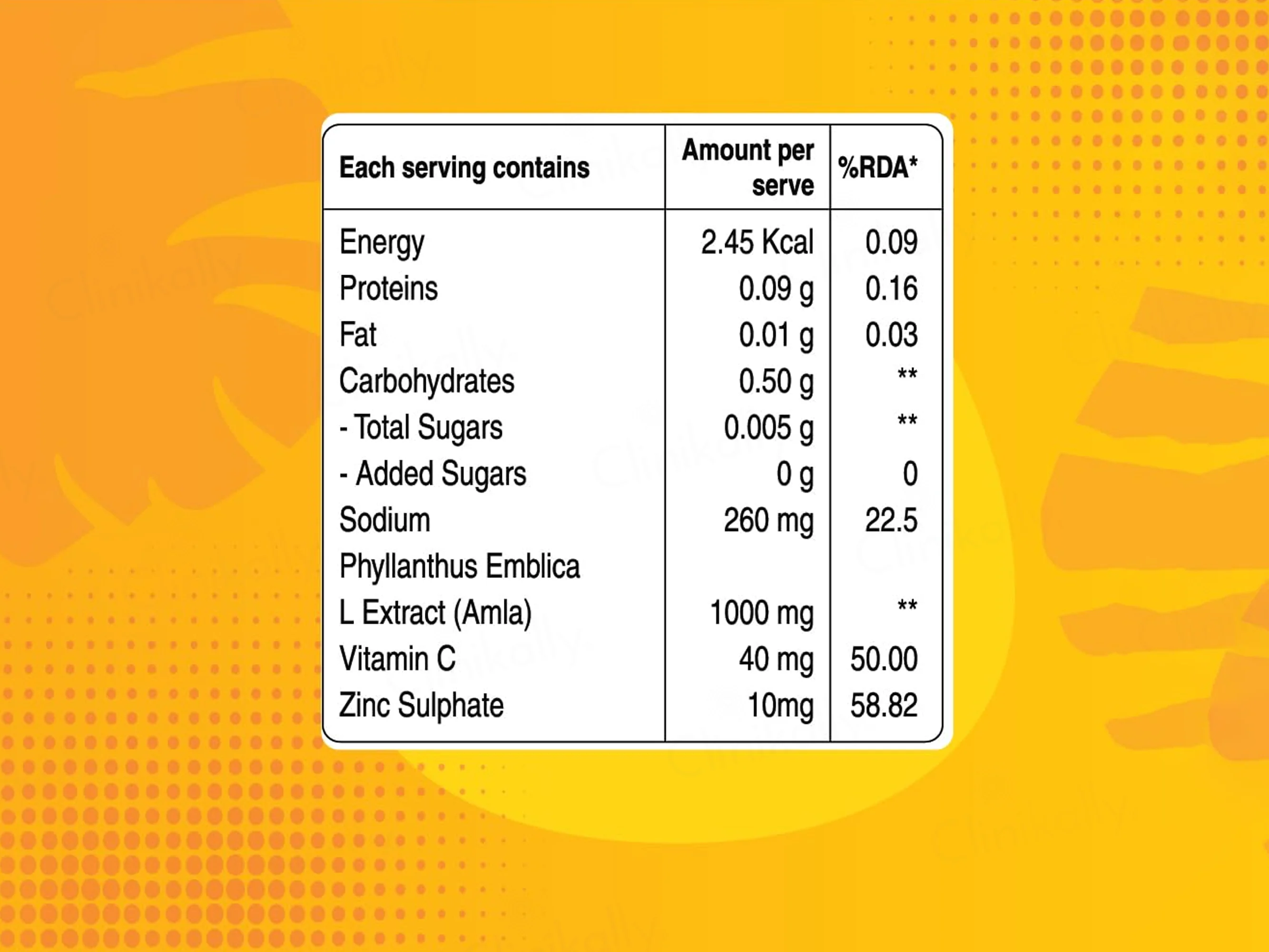 Pure Nutrition Natural Vitamin C With Amla & Zinc Effervescent Tablet - Orange Flavour - Image 2