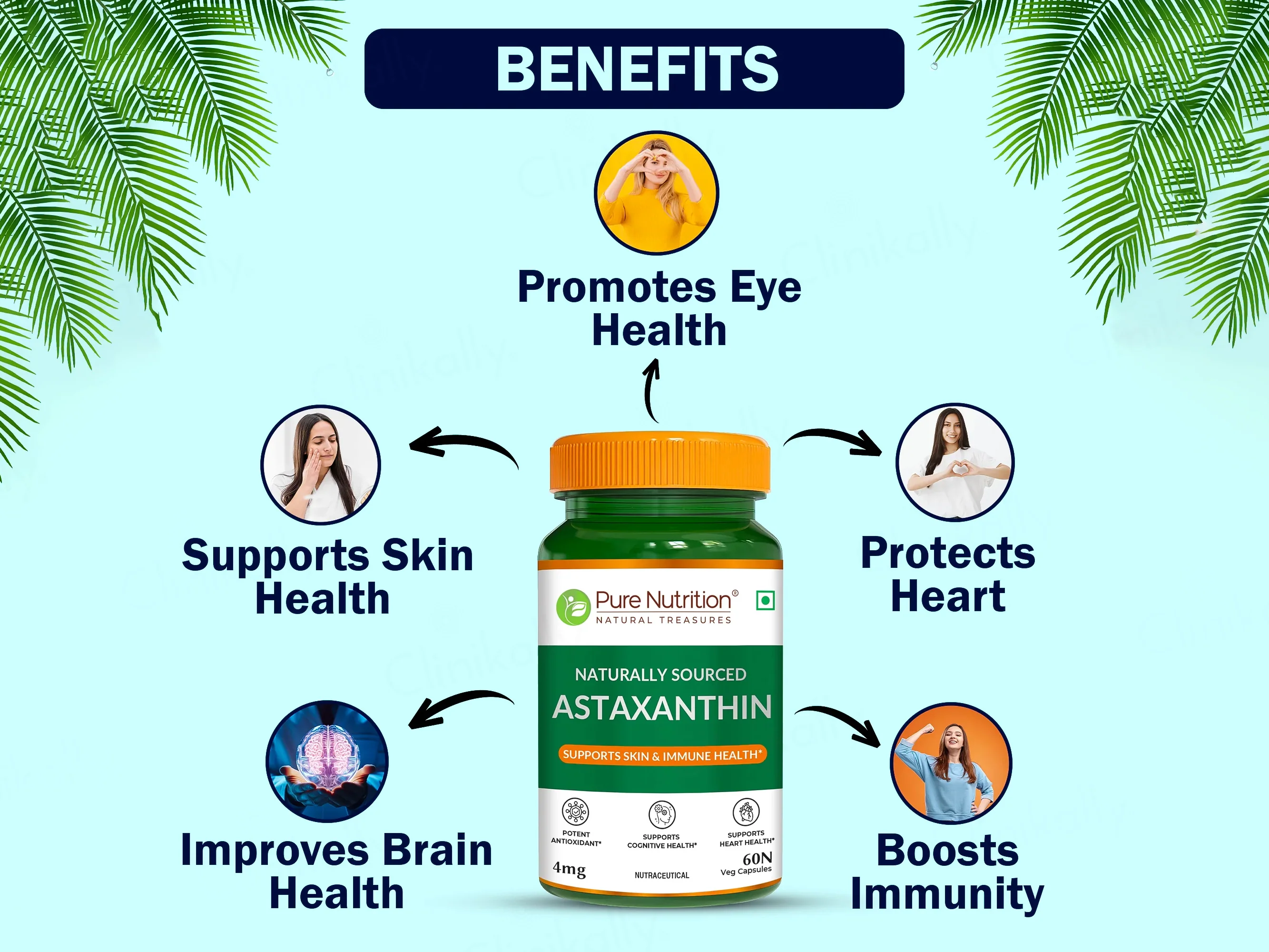 Pure Nutrition Naturally Sourced Astaxanthin 4mg Veg Capsule - Image 2