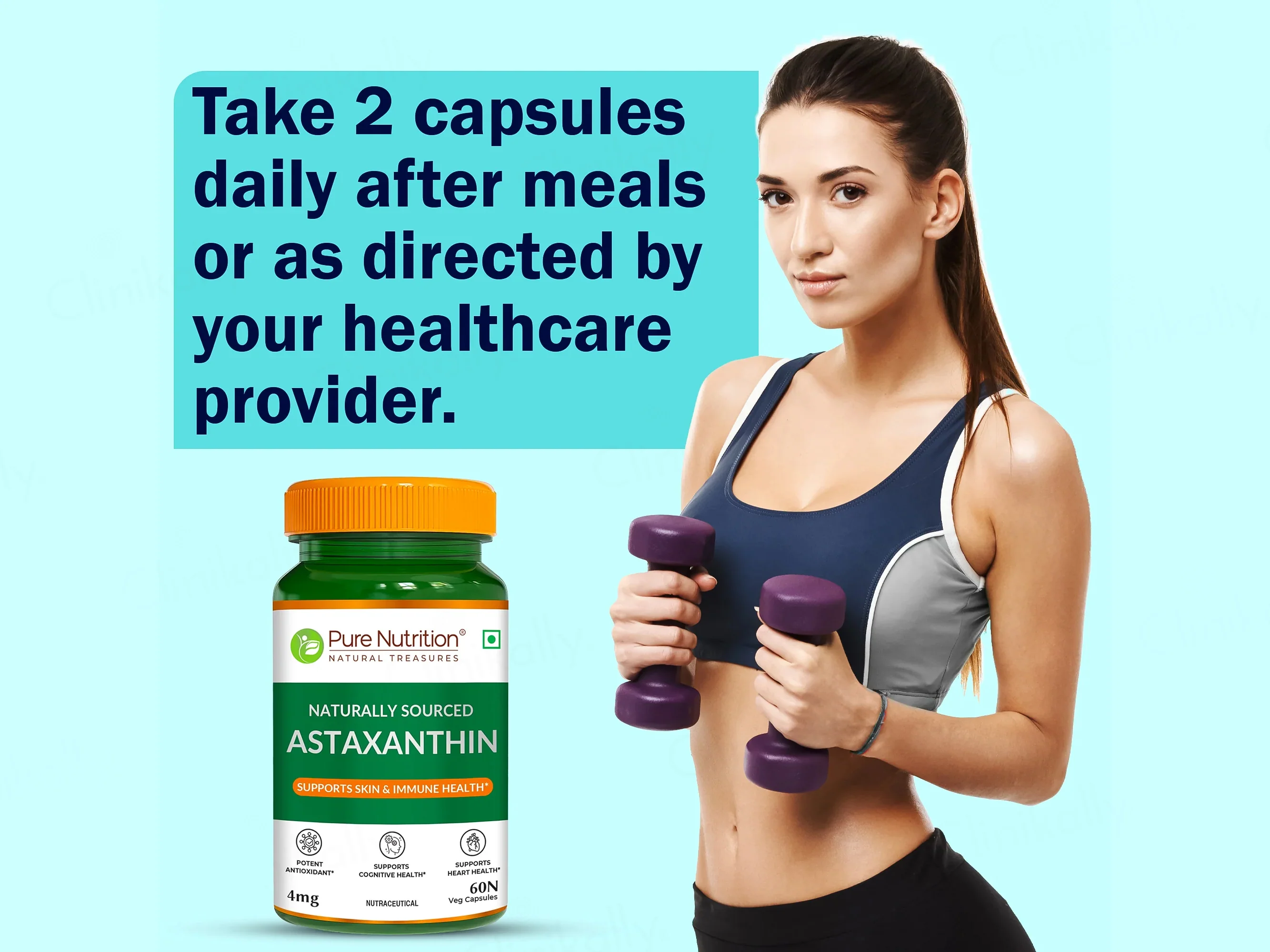 Pure Nutrition Naturally Sourced Astaxanthin 4mg Veg Capsule - Image 4