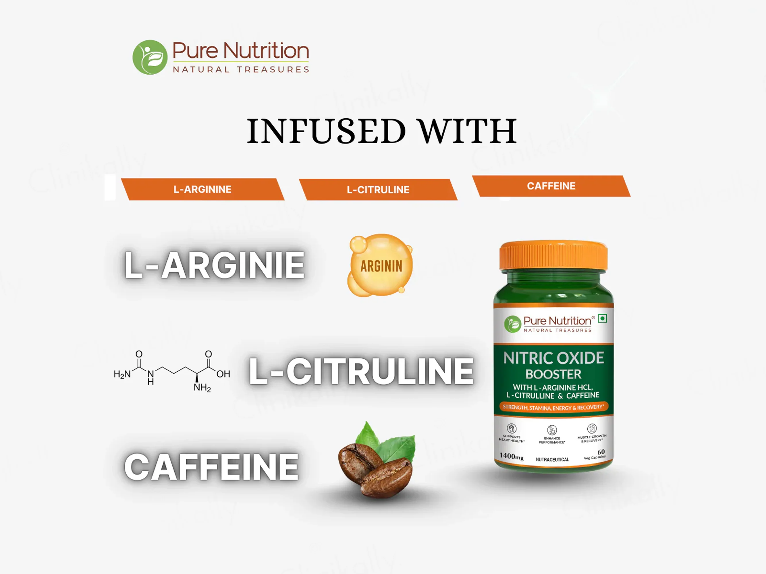 Pure Nutrition Nitric Oxide Booster 1400mg Veg Capsule - Image 3