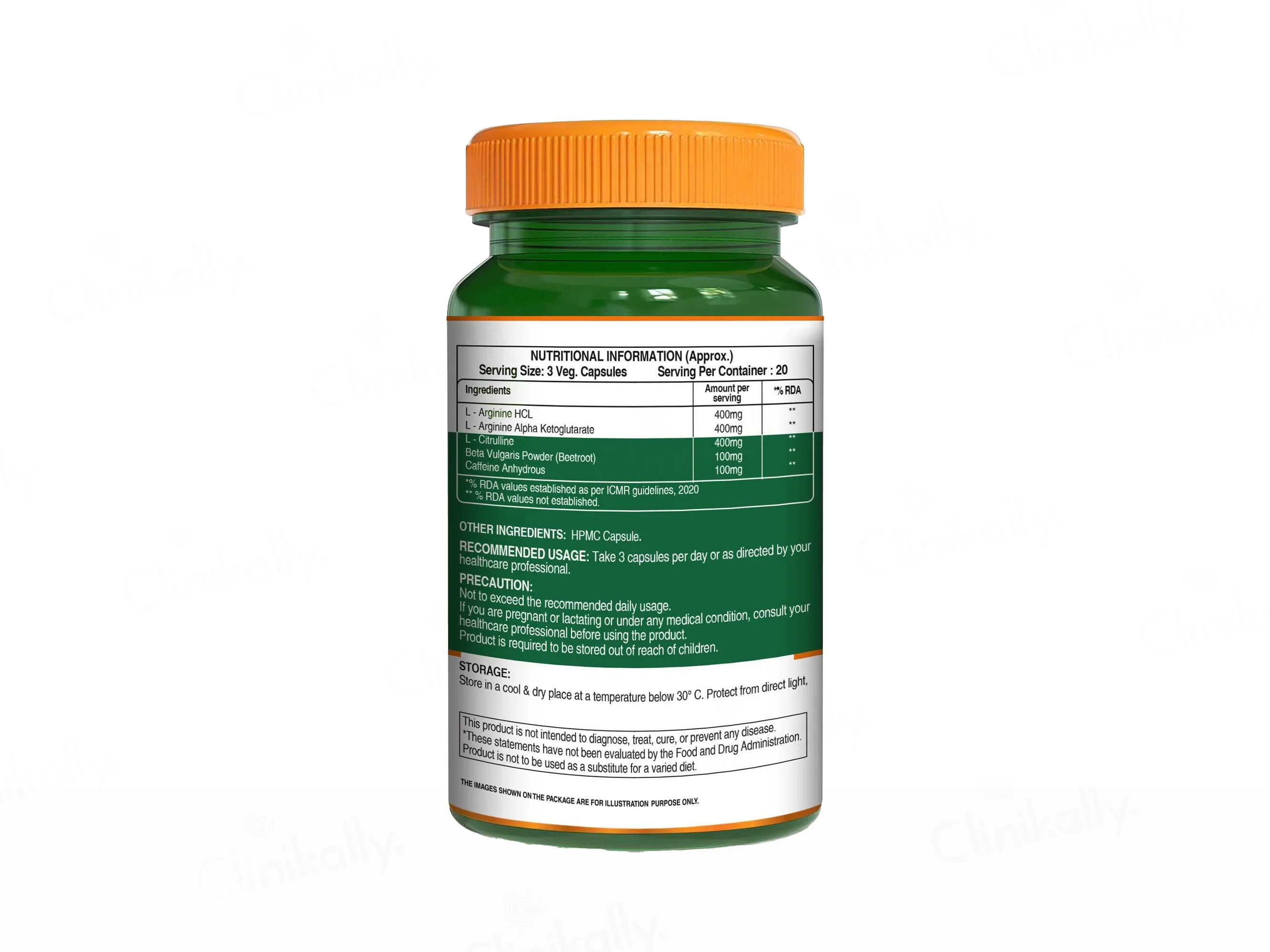 Pure Nutrition Nitric Oxide Booster 1400mg Veg Capsule - Image 5