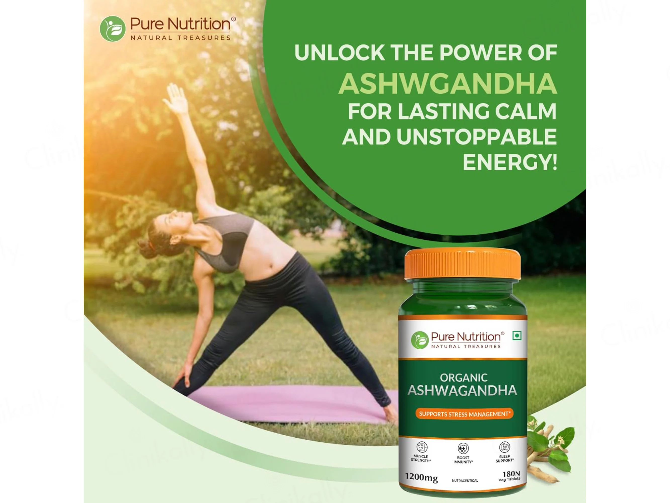 Pure Nutrition Organic Ashwagandha 1200mg Veg Tablet - Image 10