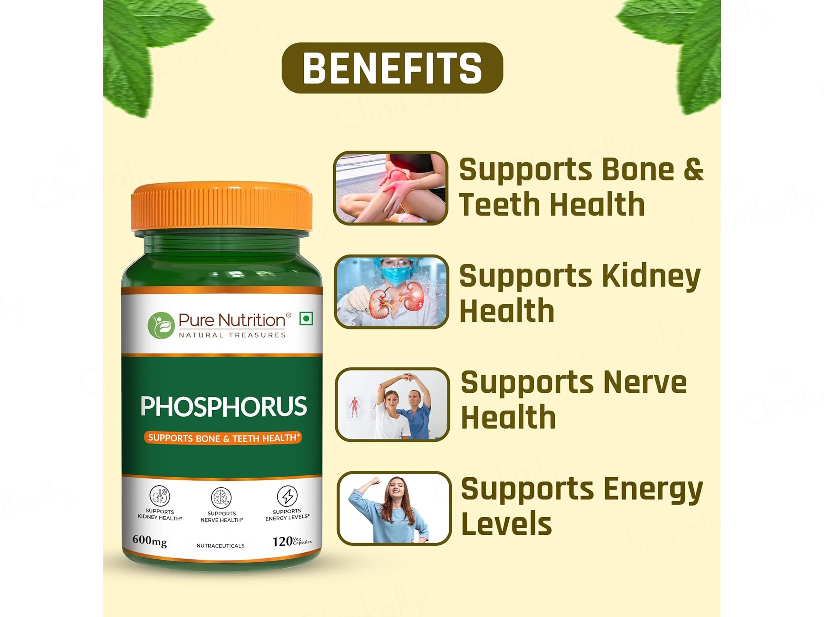 Pure Nutrition Phosphorus 600mg Veg Capsule - Image 3