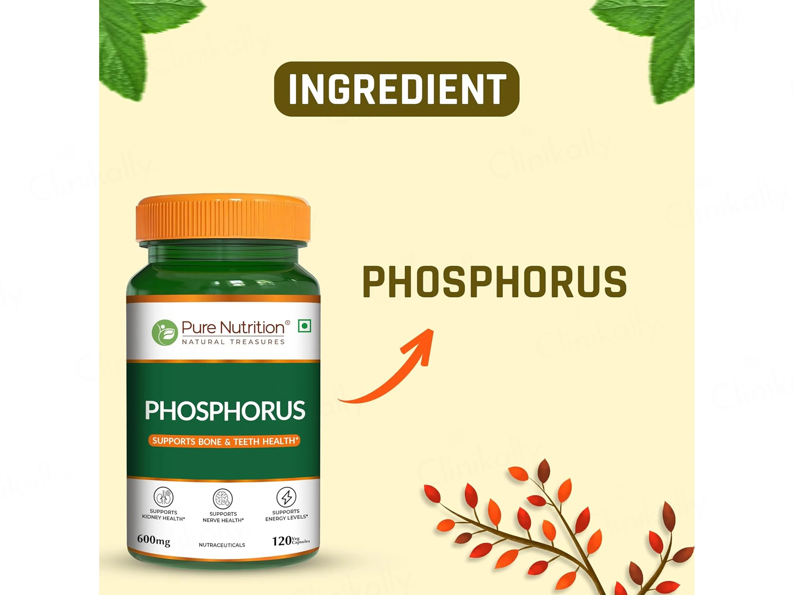 Pure Nutrition Phosphorus 600mg Veg Capsule - Image 4