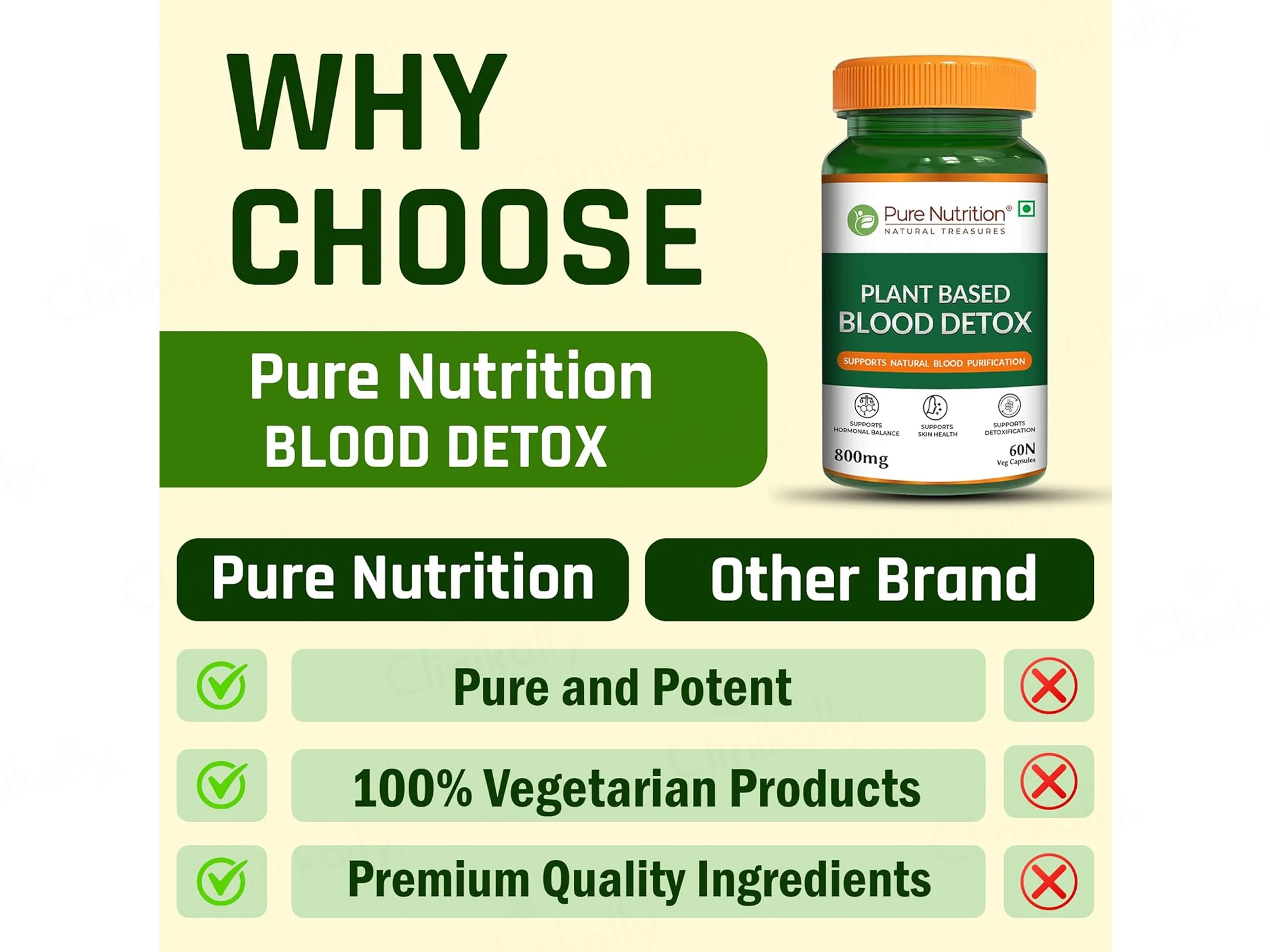 Pure Nutrition Plant Based Blood Detox 800mg Veg Capsule - Image 4