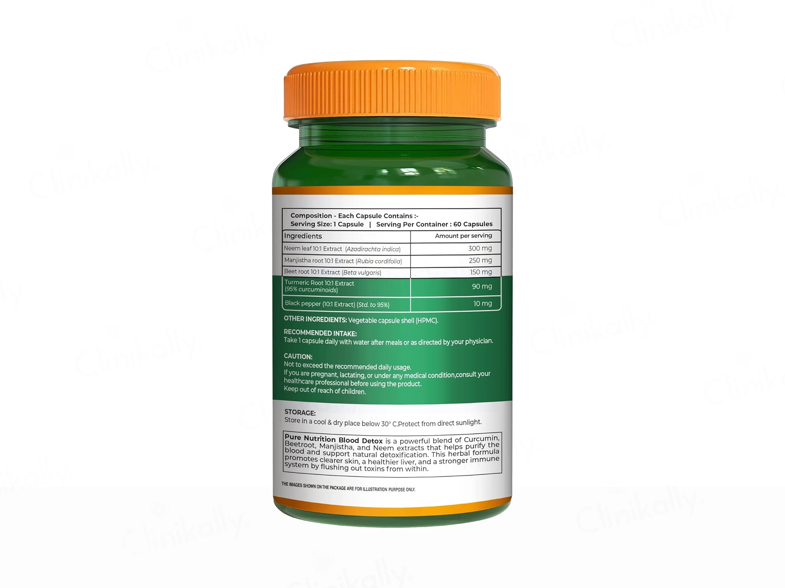 Pure Nutrition Plant Based Blood Detox 800mg Veg Capsule - Image 6