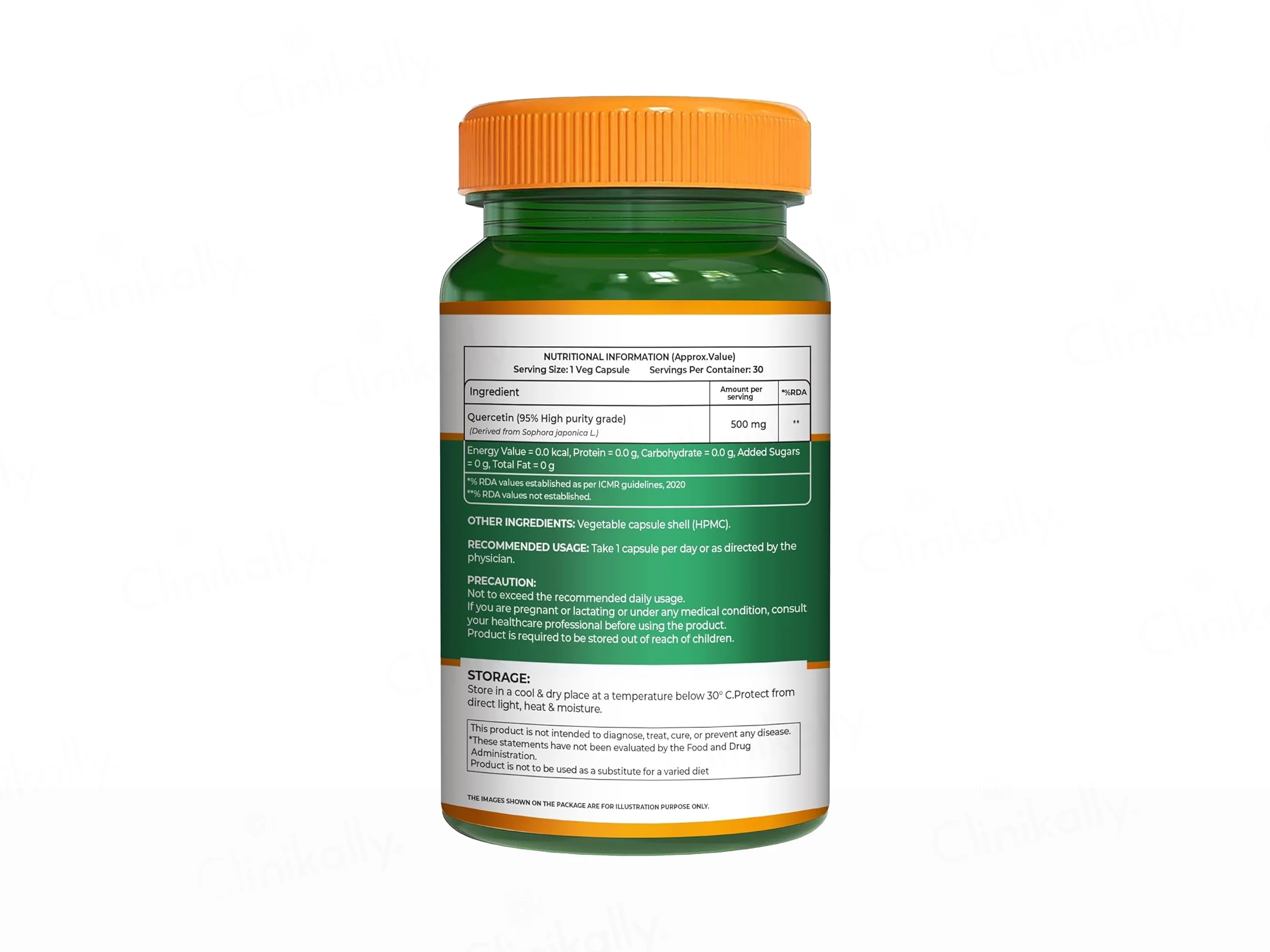 Pure Nutrition Quercetin 500mg Veg Capsule - Image 3