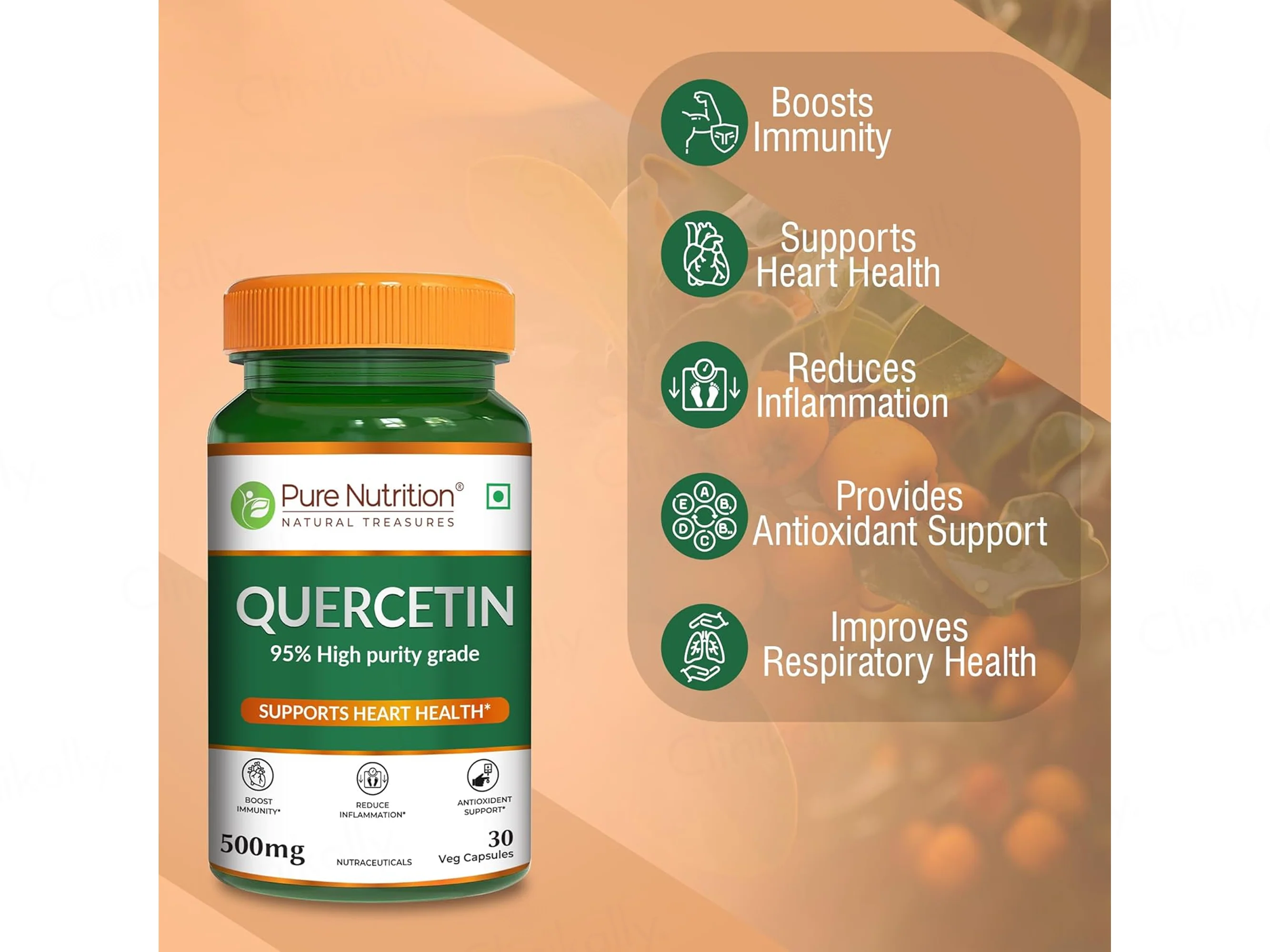 Pure Nutrition Quercetin 500mg Veg Capsule - Image 4