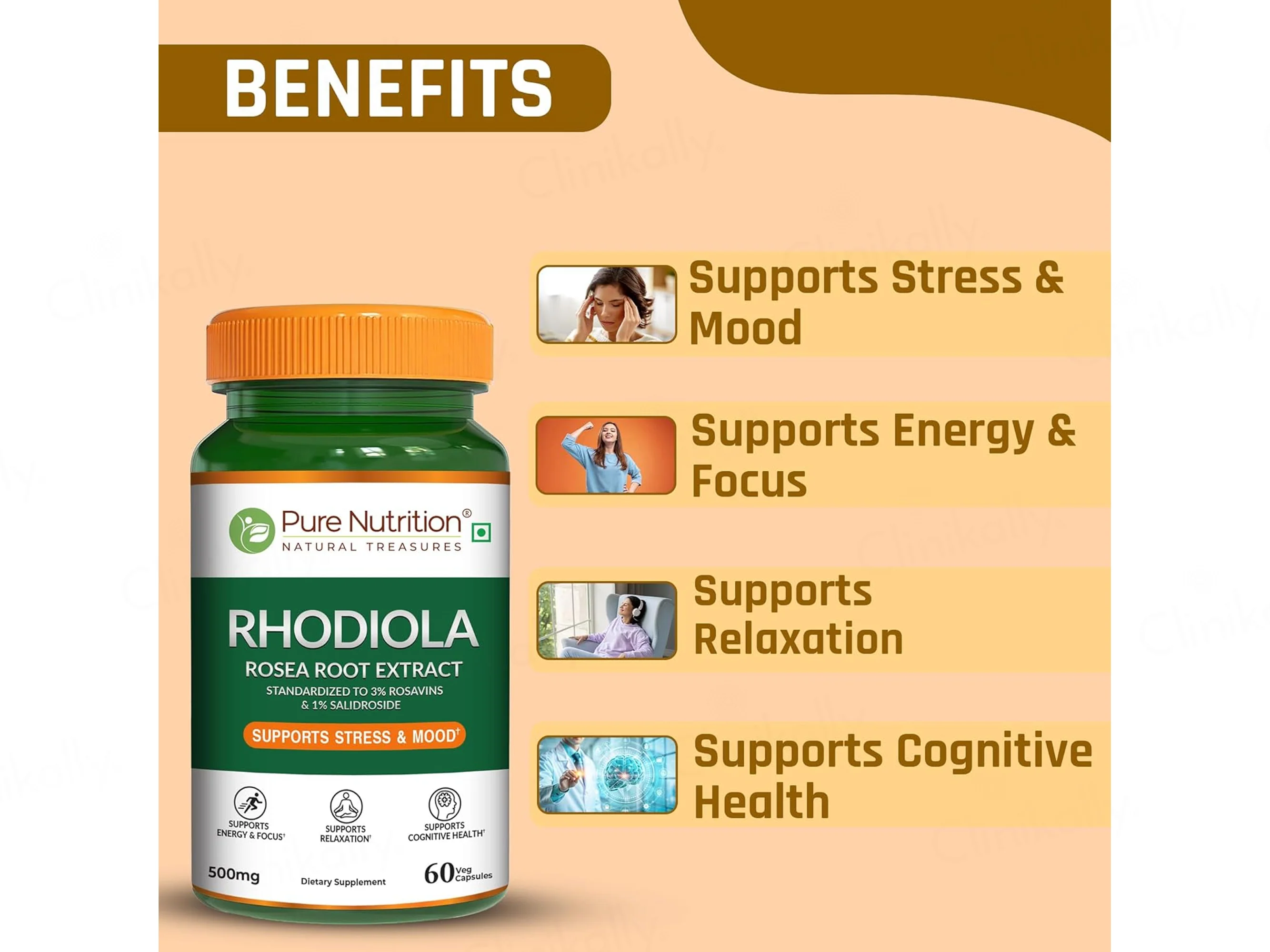 Pure Nutrition Rhodiola Rosea Root Extract Veg Capsule - Image 3