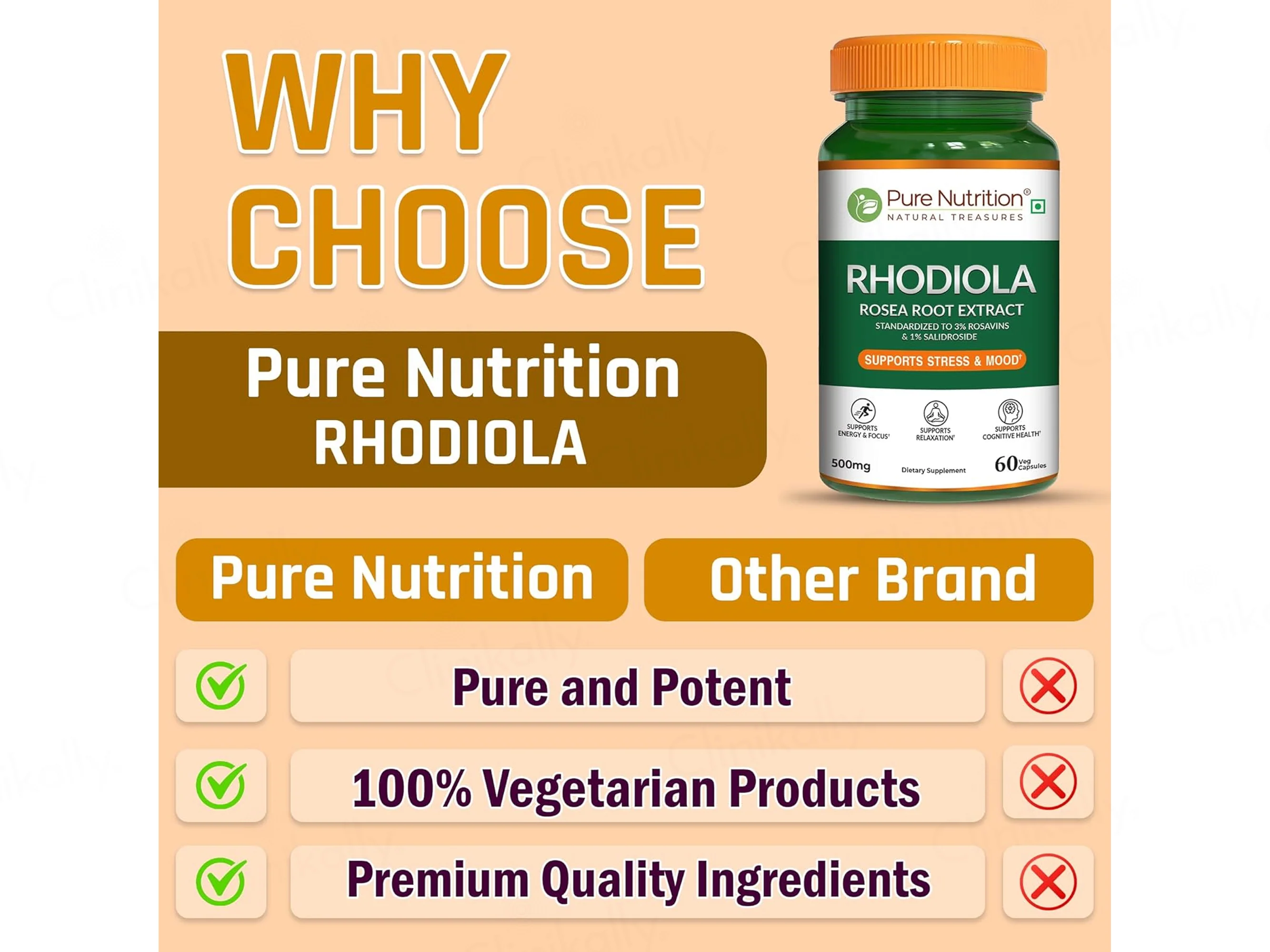 Pure Nutrition Rhodiola Rosea Root Extract Veg Capsule - Image 5