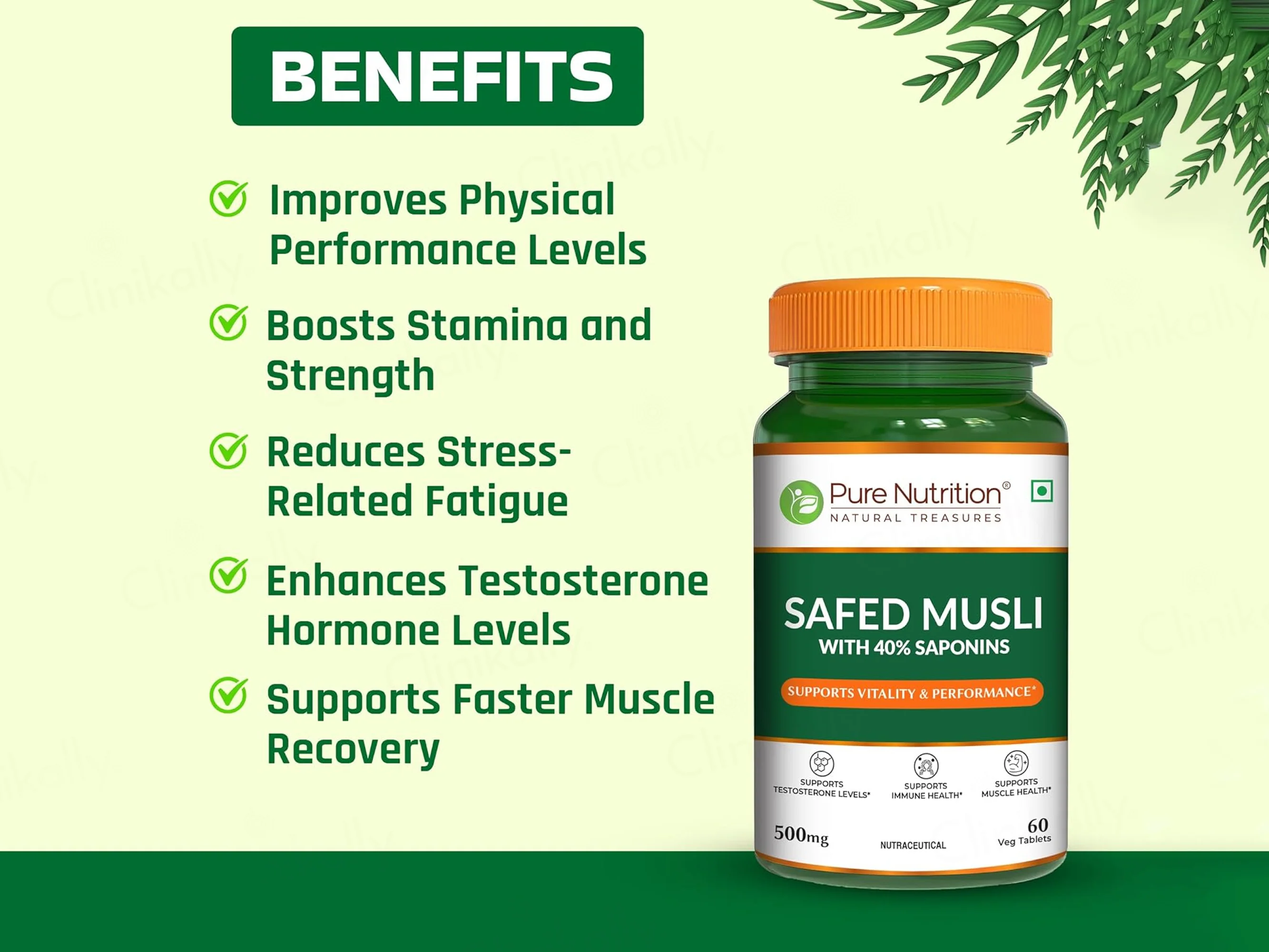 Pure Nutrition Safed Musli 500mg Veg Tablet - Image 2