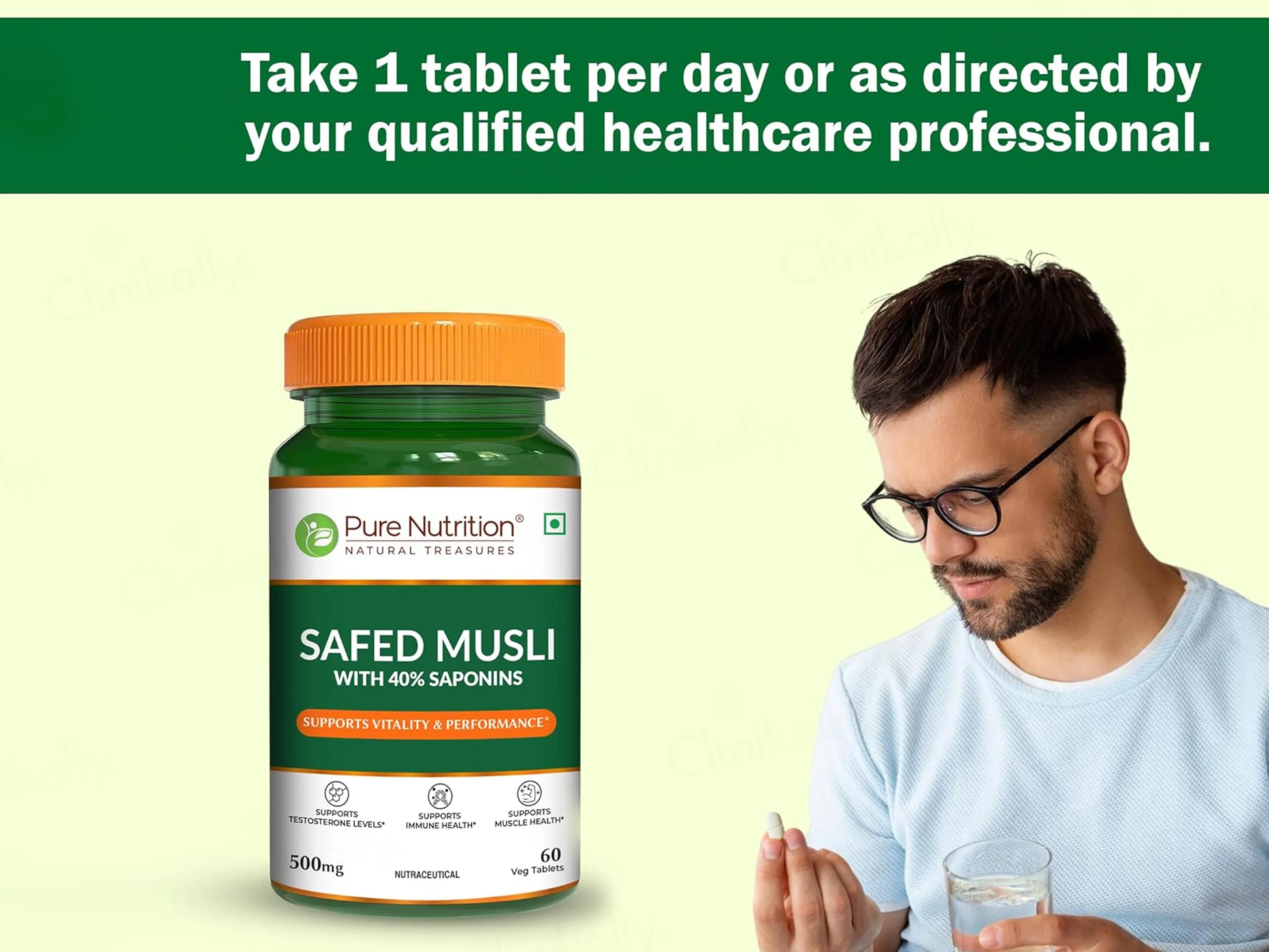 Pure Nutrition Safed Musli 500mg Veg Tablet - Image 4