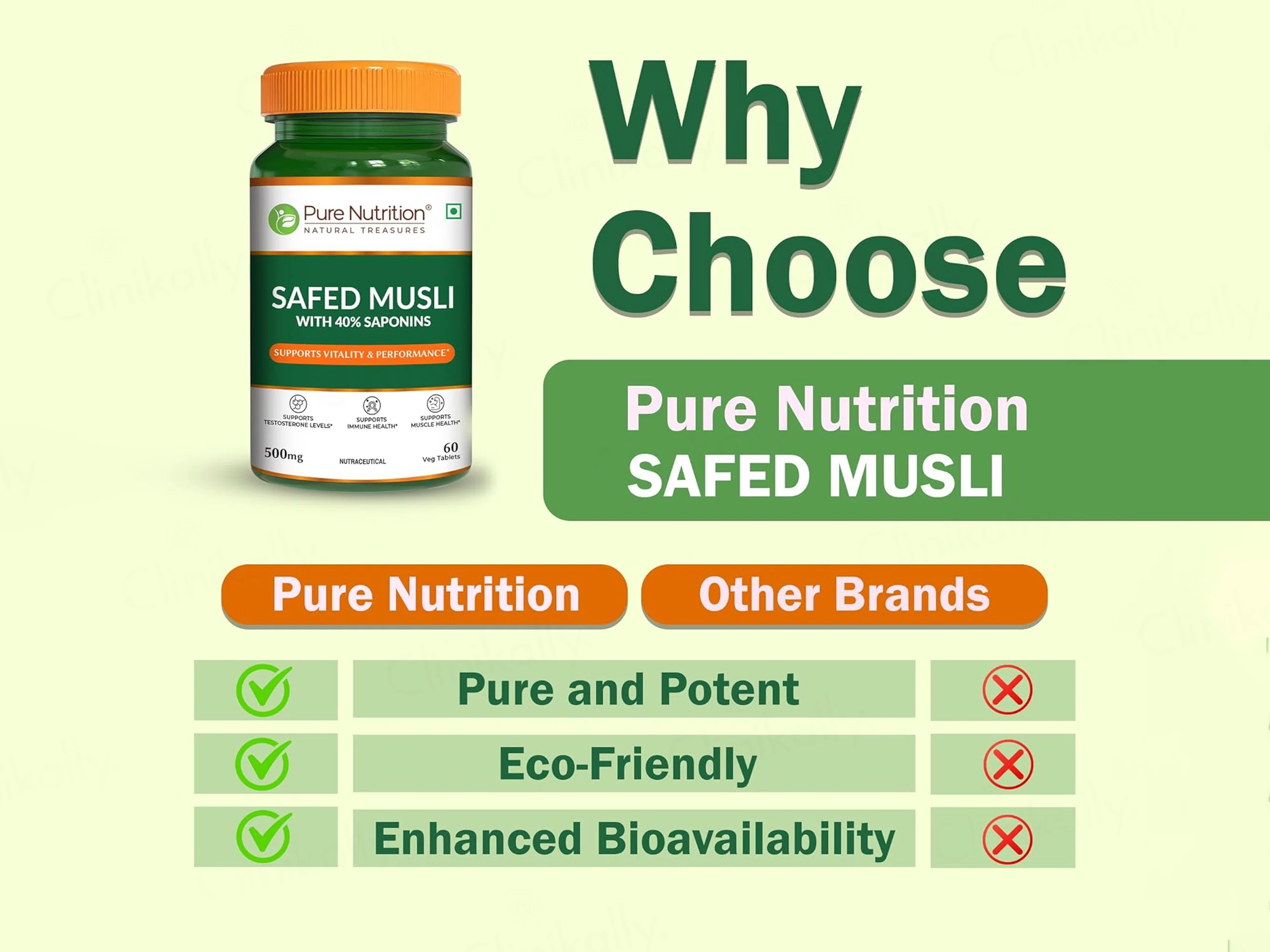 Pure Nutrition Safed Musli 500mg Veg Tablet - Image 5