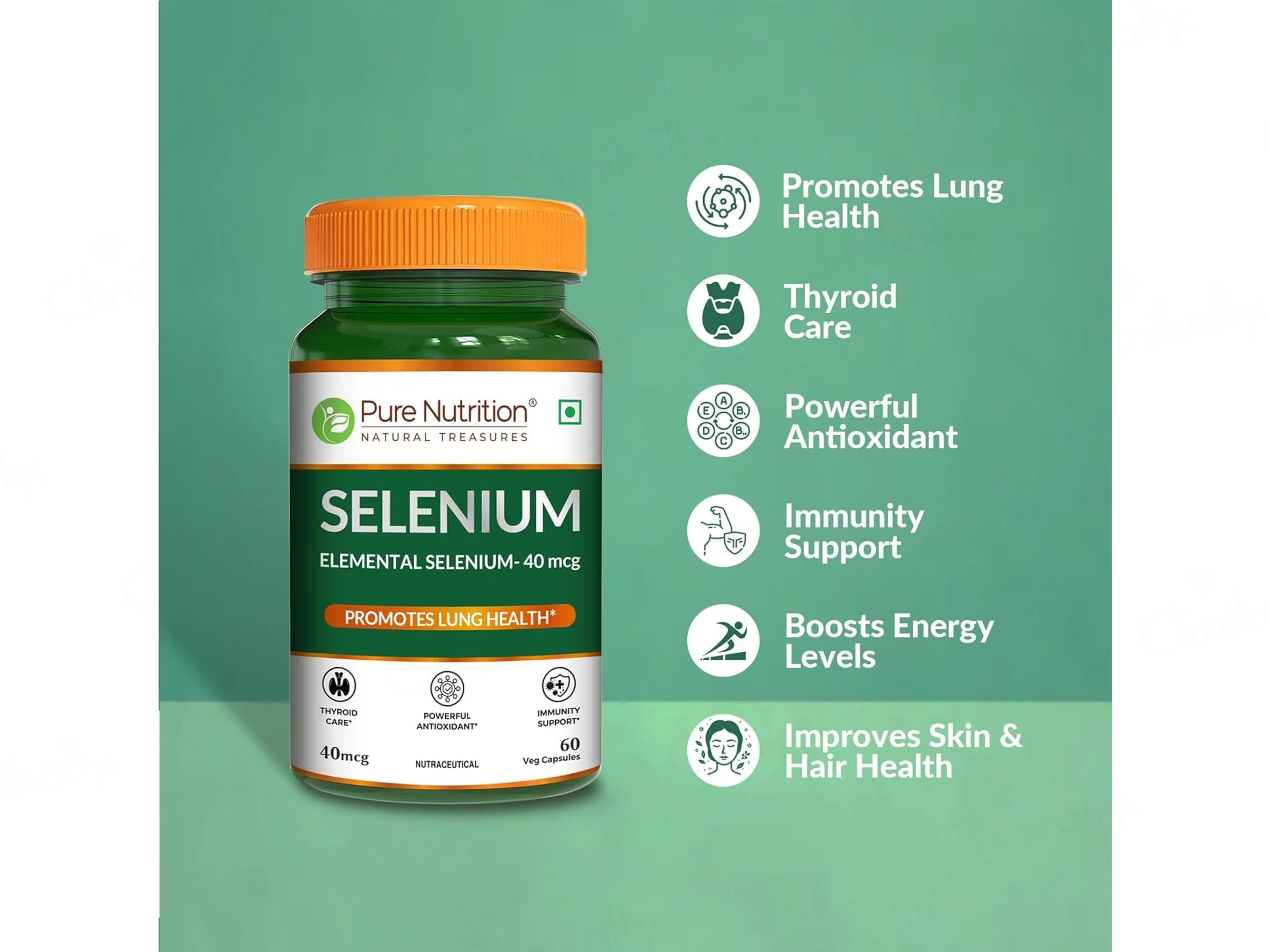Pure Nutrition Selenium 40mcg Veg Capsule - Image 2