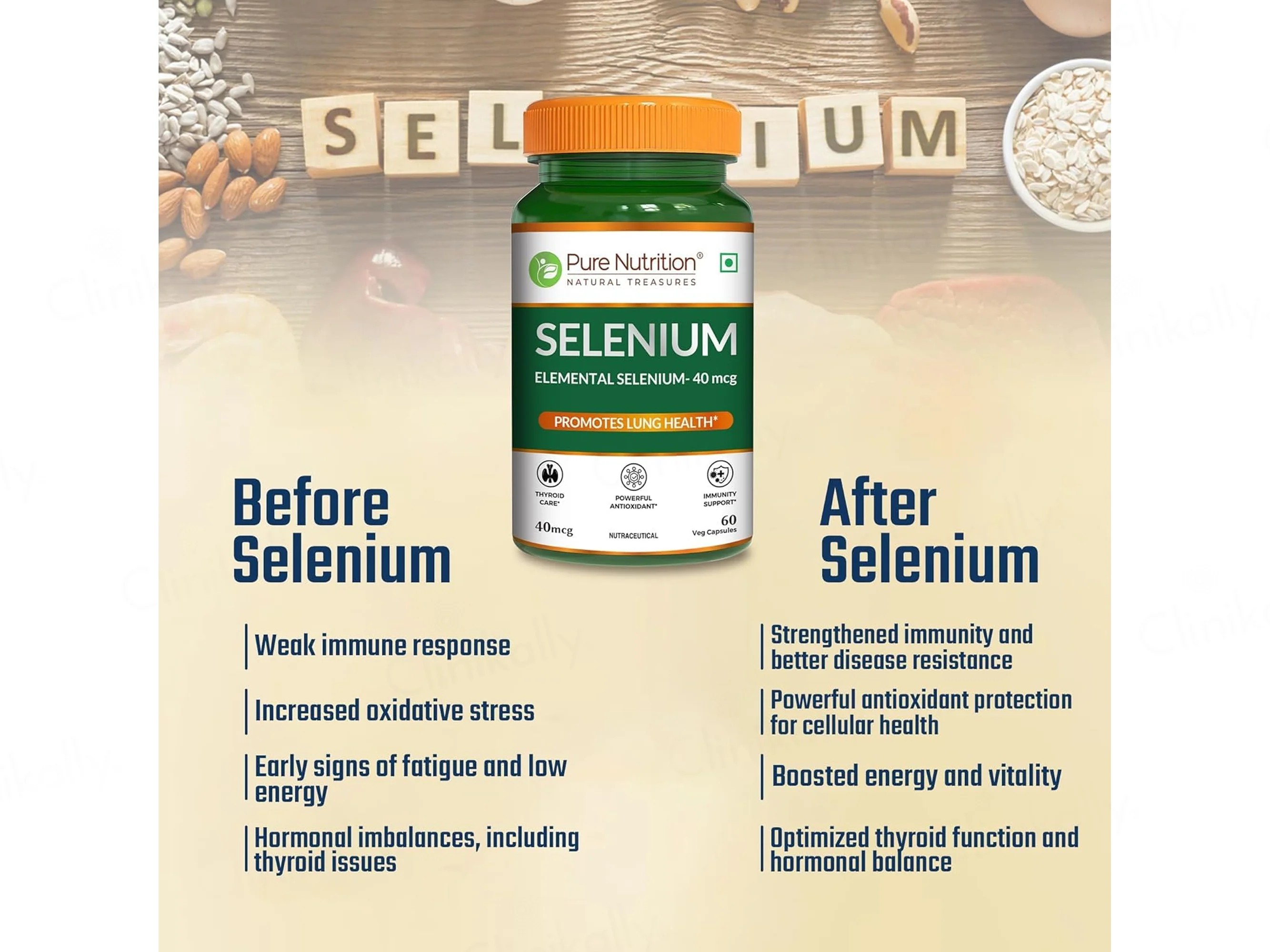 Pure Nutrition Selenium 40mcg Veg Capsule - Image 3