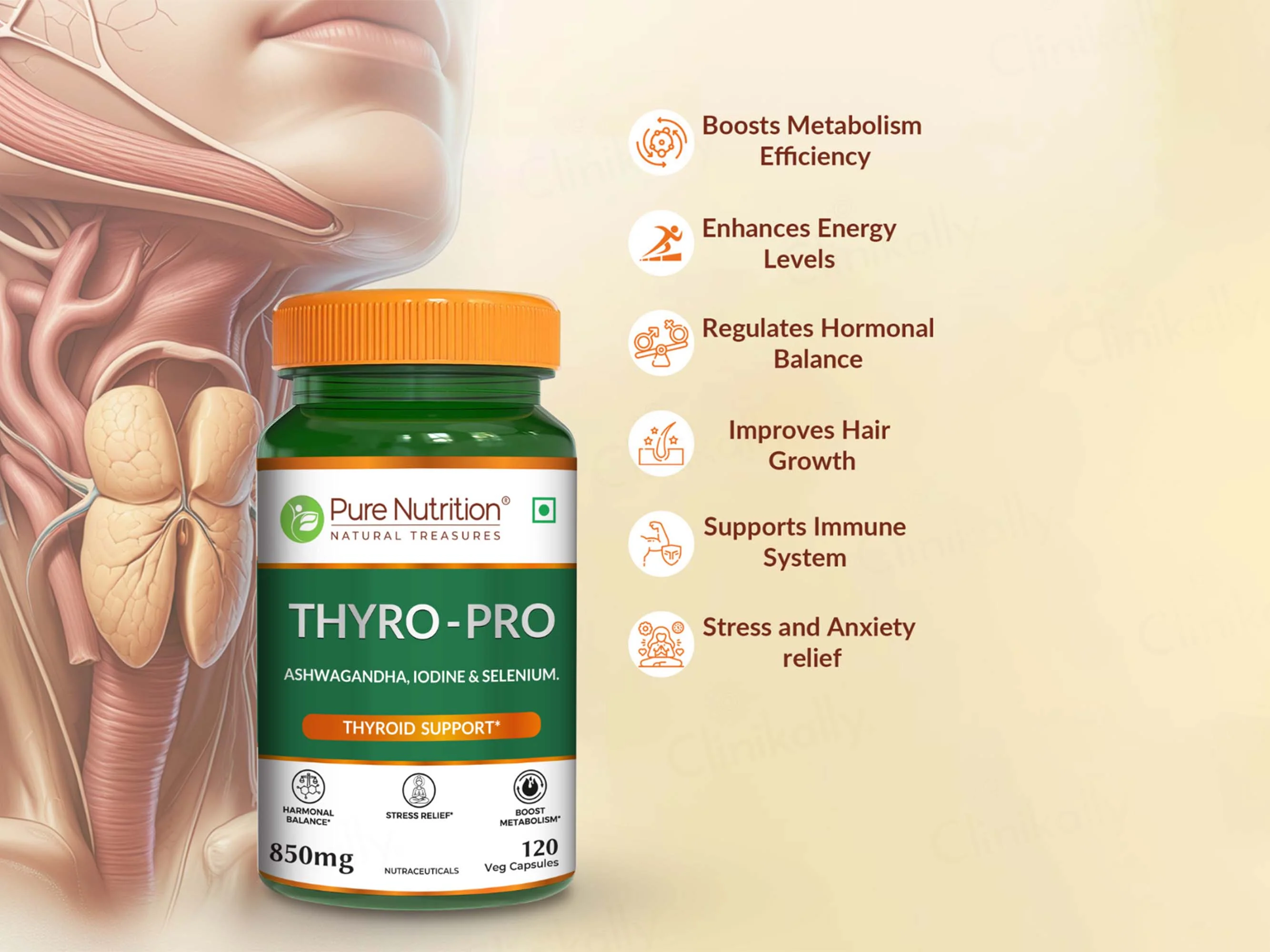 Pure Nutrition Thyro-Pro 850mg Veg Capsule - Image 4