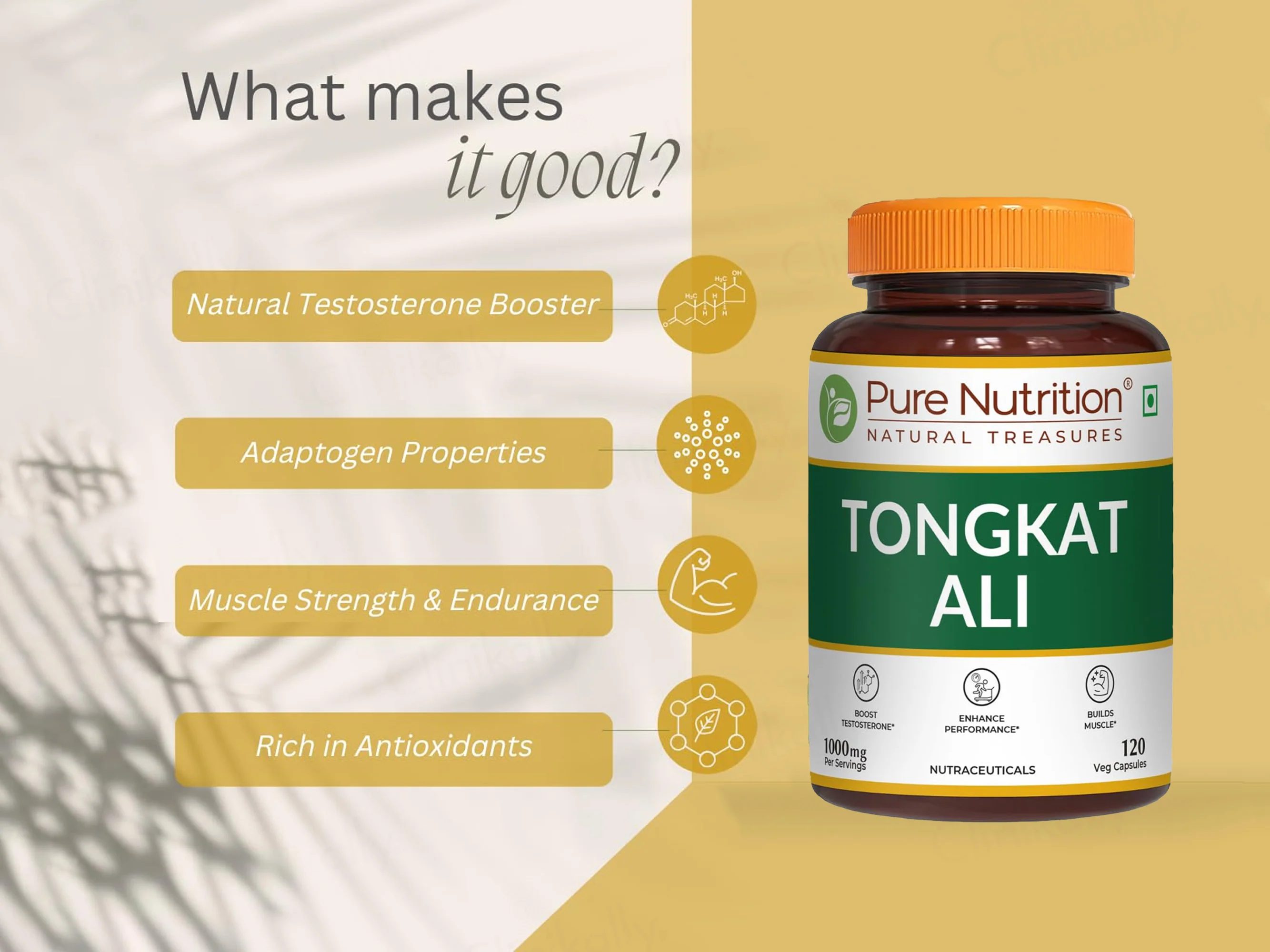Pure Nutrition Tongkat Ali 1000mg Veg Capsule - Image 6