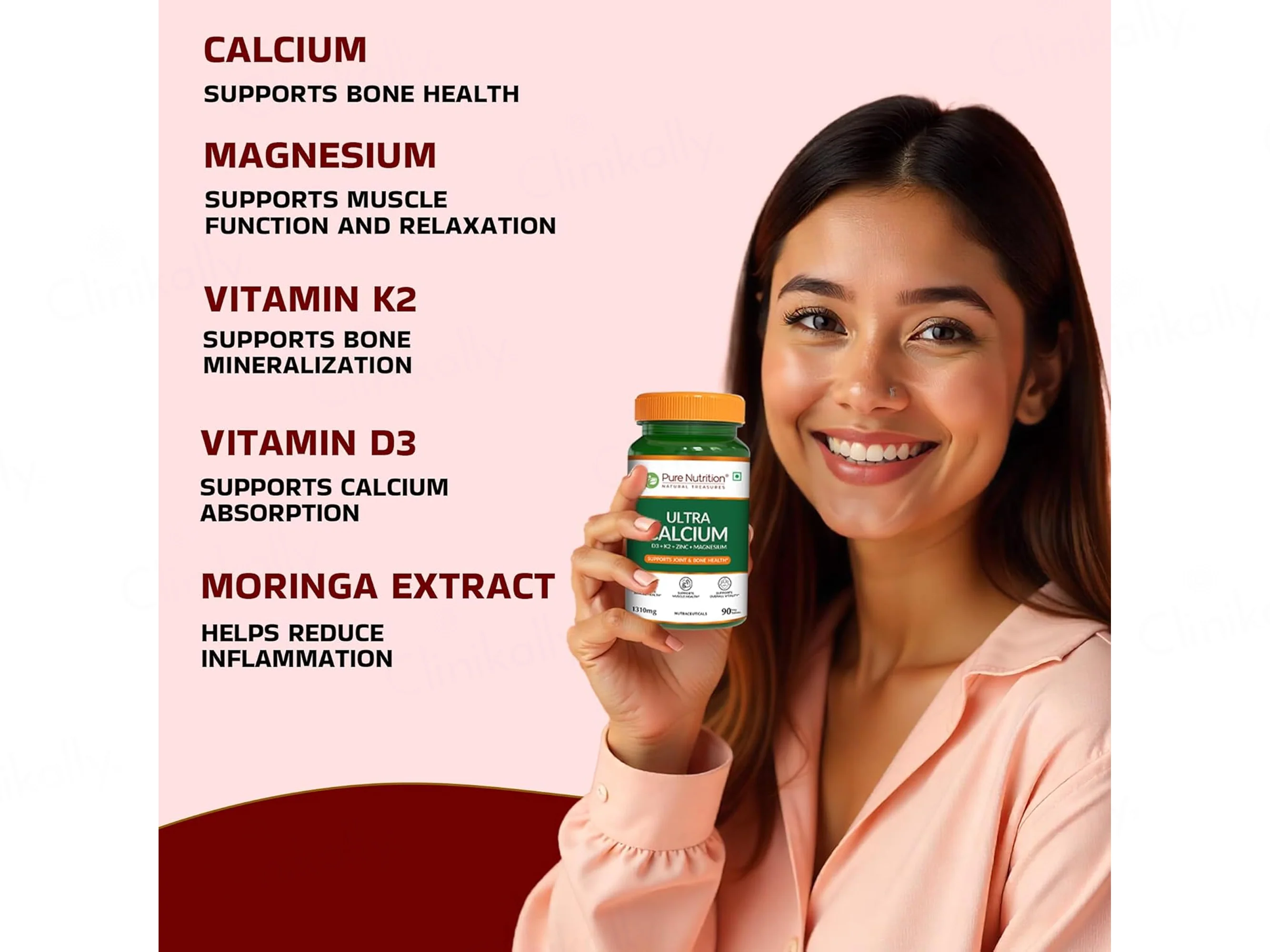 Pure Nutrition Ultra Calcium D3, K2, Zinc & Magnesium Veg Tablet - Image 7