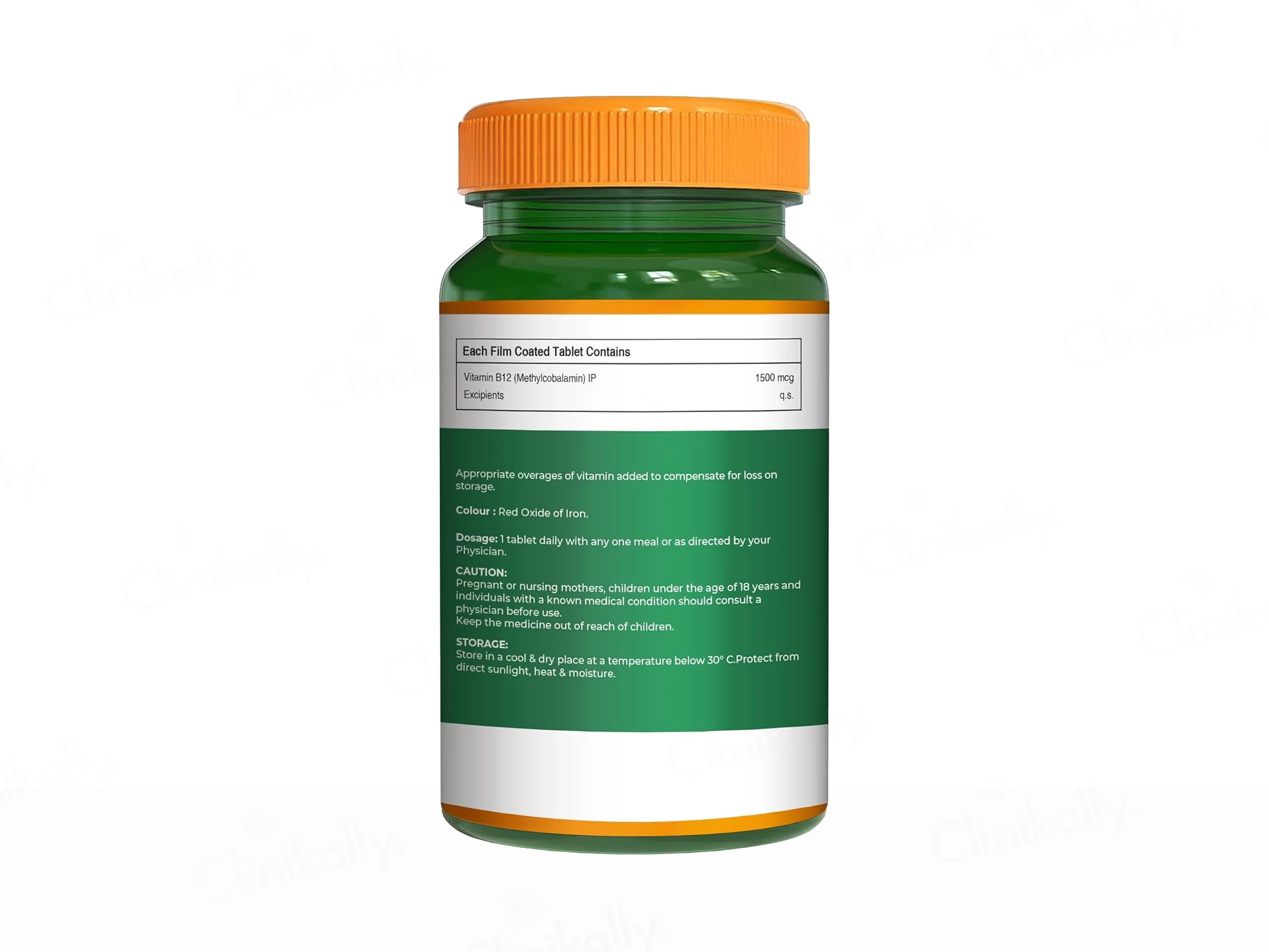 Pure Nutrition Vitamin B12 Methylcobalamin 1500mcg Veg Tablet - Image 2