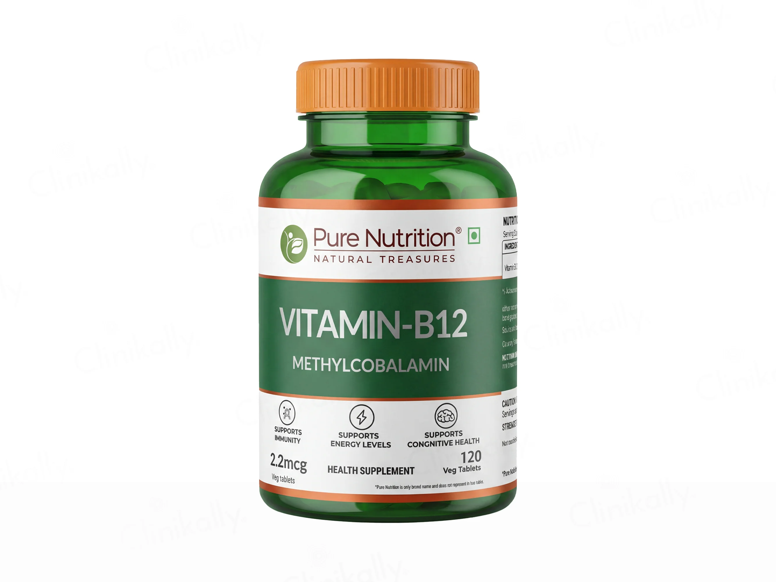 Pure Nutrition Vitamin B12 Methylcobalamin 2.2mcg Veg Tablet - Image 9