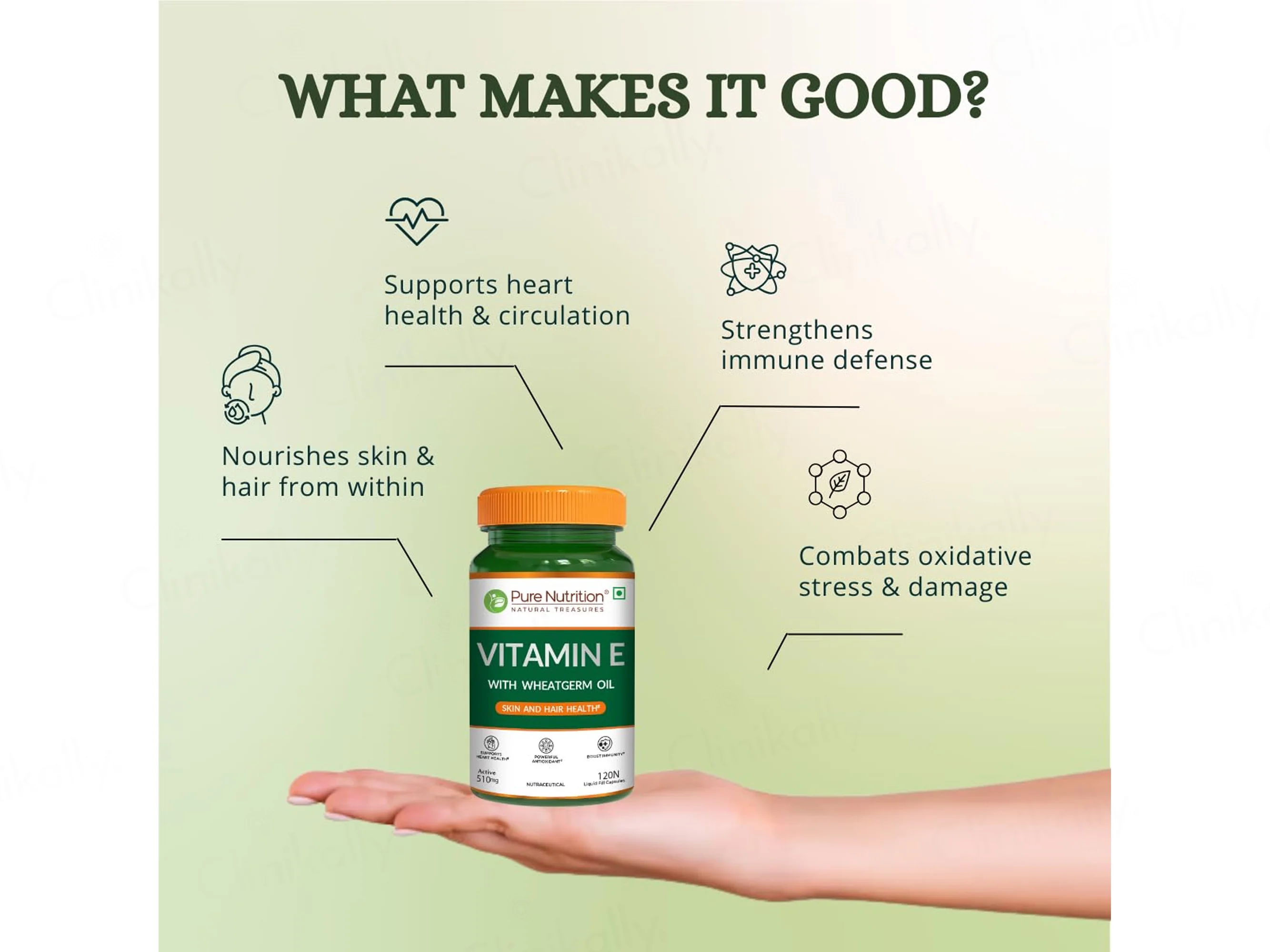 Pure Nutrition Vitamin E With Wheatgerm Oil Liquid Fill Capsule - Image 3