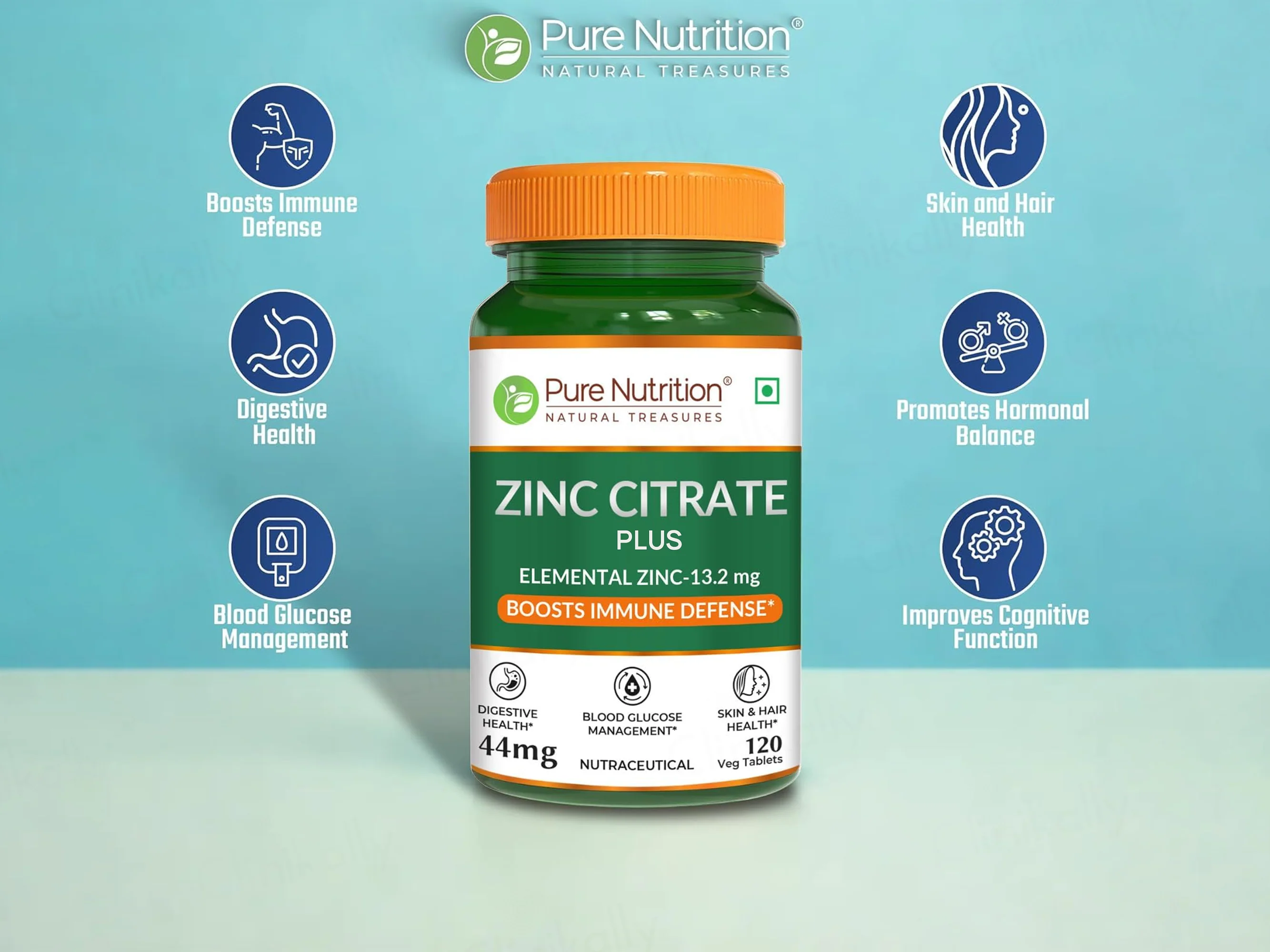 Pure Nutrition Zinc Citrate Plus 44mg Veg Capsule - Image 2