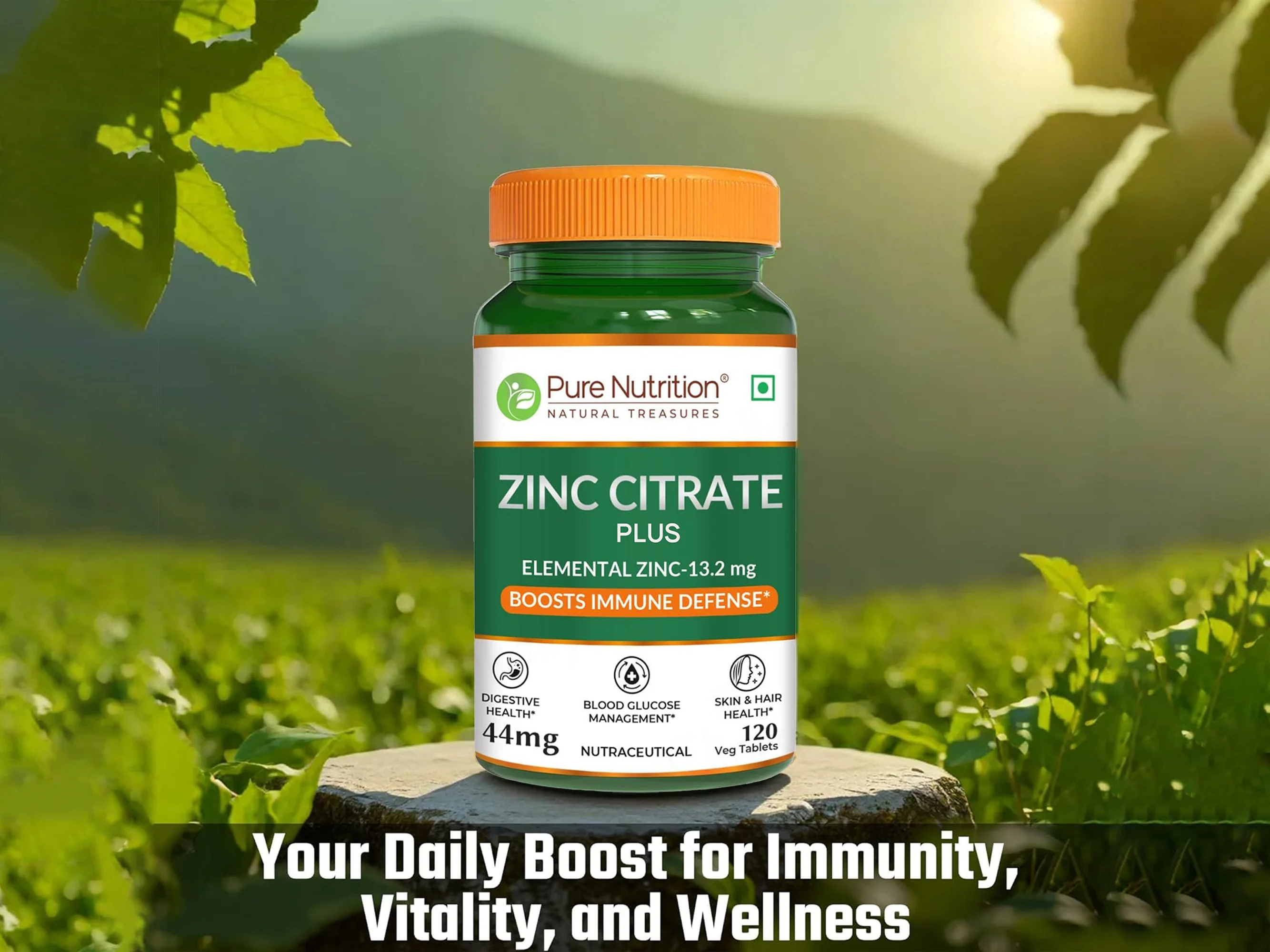 Pure Nutrition Zinc Citrate Plus 44mg Veg Capsule - Image 4