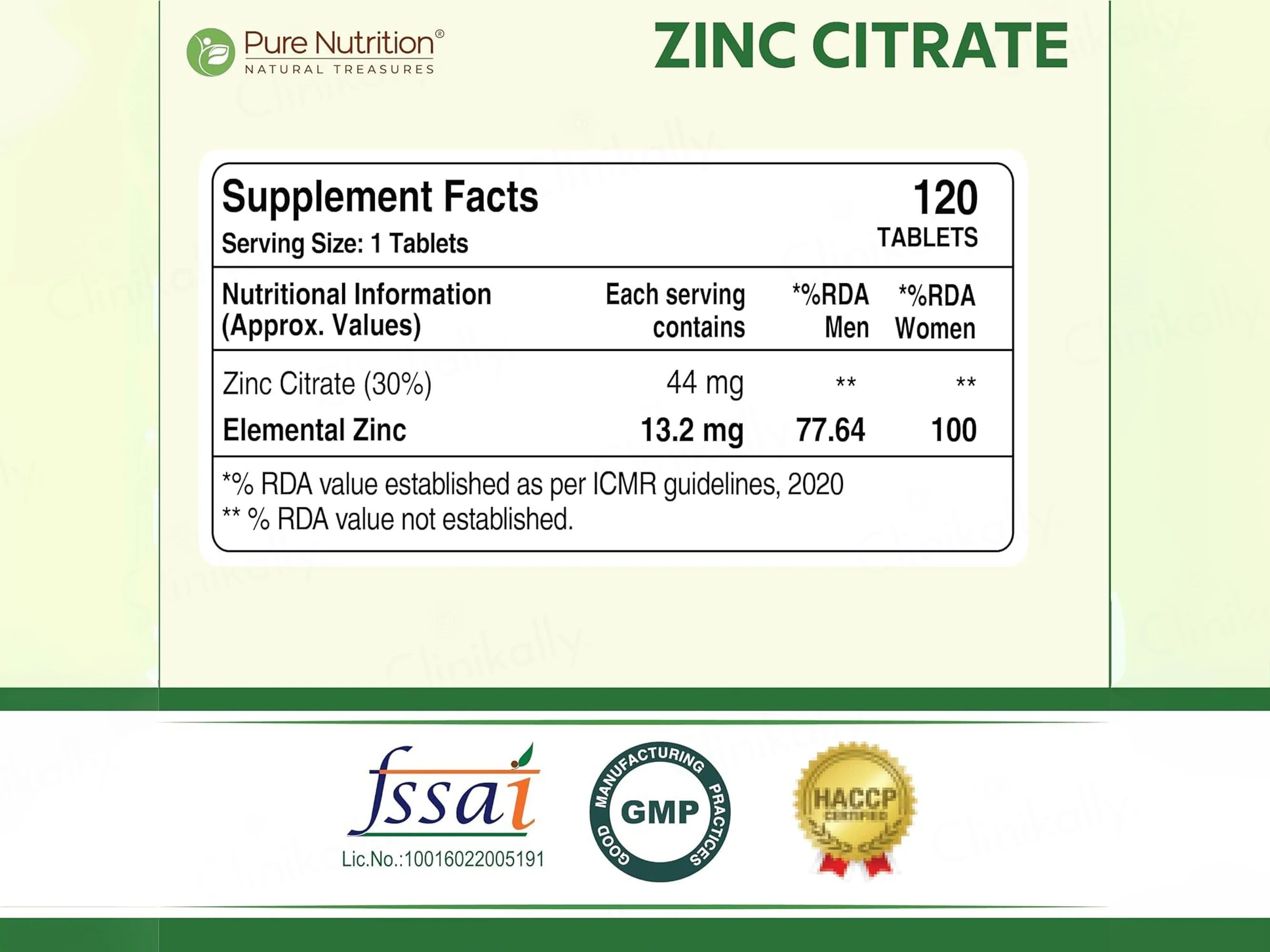 Pure Nutrition Zinc Citrate Plus 44mg Veg Capsule - Image 7