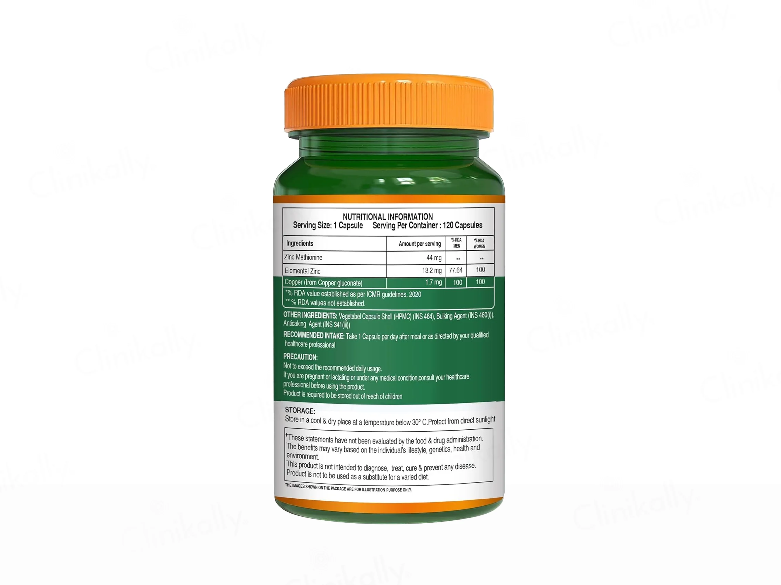 Pure Nutrition Zinc Methionine + Copper 45.7mg Veg Capsule - Image 6
