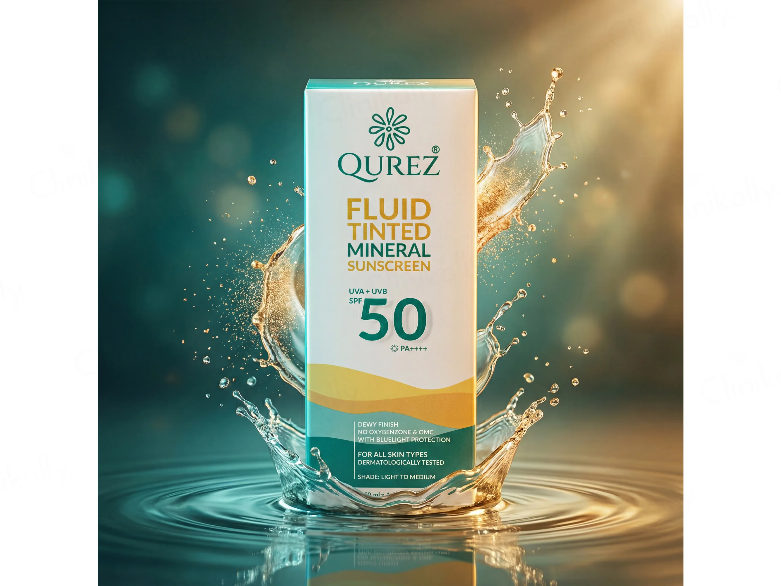 Qurez Fluid Tinted Mineral Sunscreen SPF 50 PA++++ (Light To Medium) - Image 3