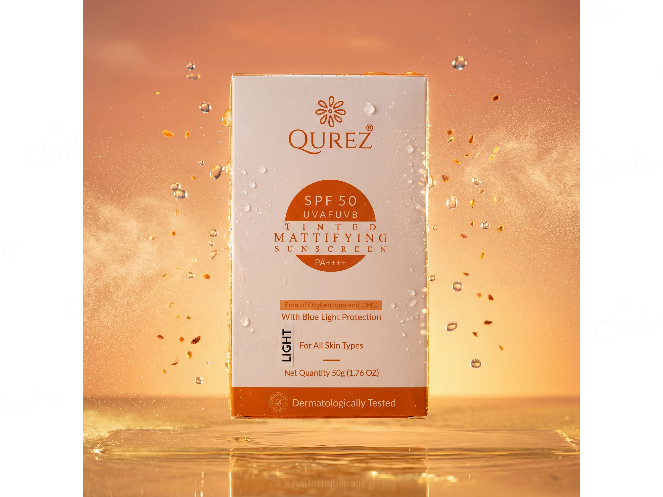 Qurez Tinted Mattifying Sunscreen SPF 50 PA++++ (Light) - Image 3