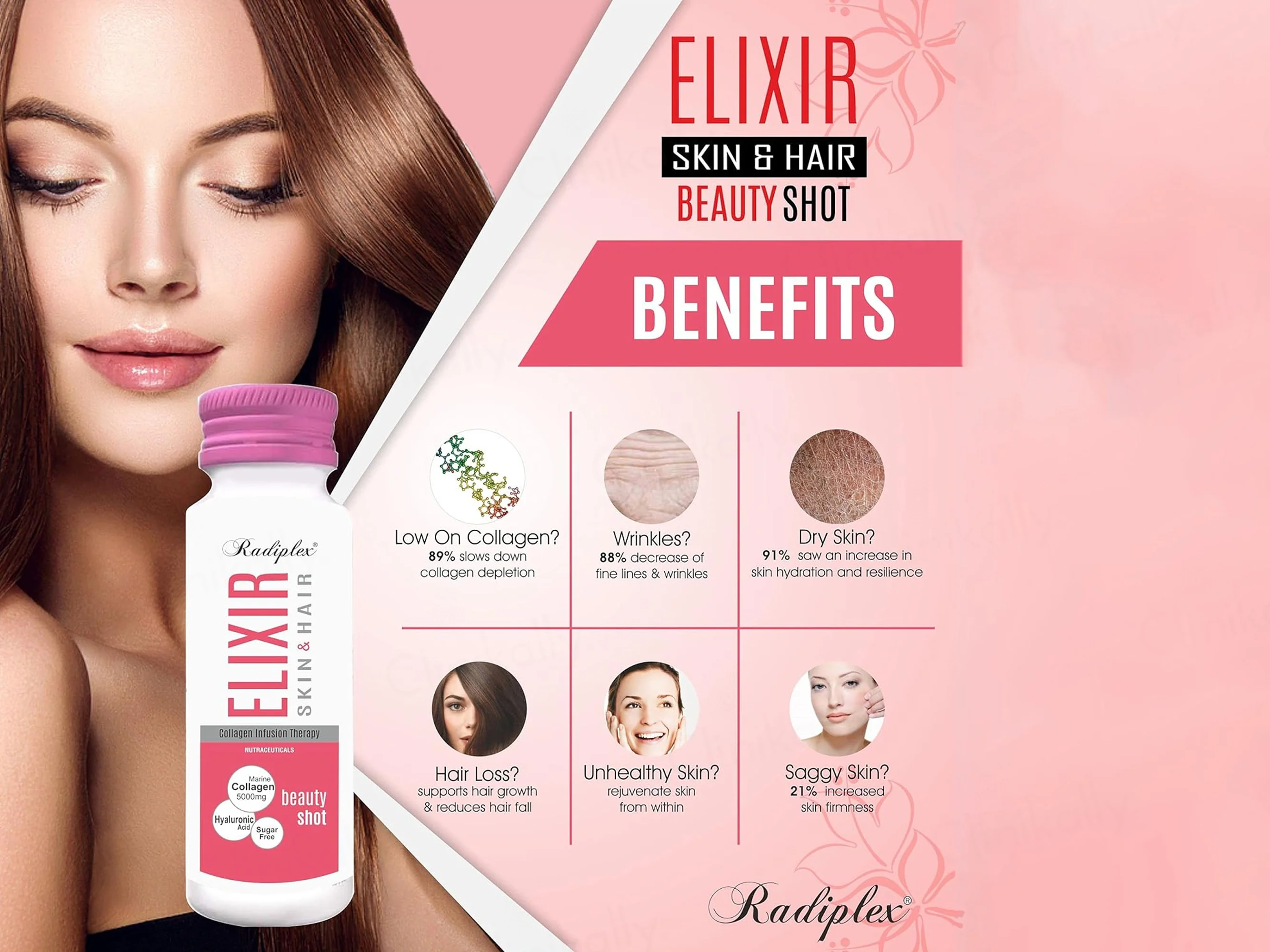 Radiplex Elixir Skin & Hair Collagen Infusion Therapy Beauty Shots - Image 3