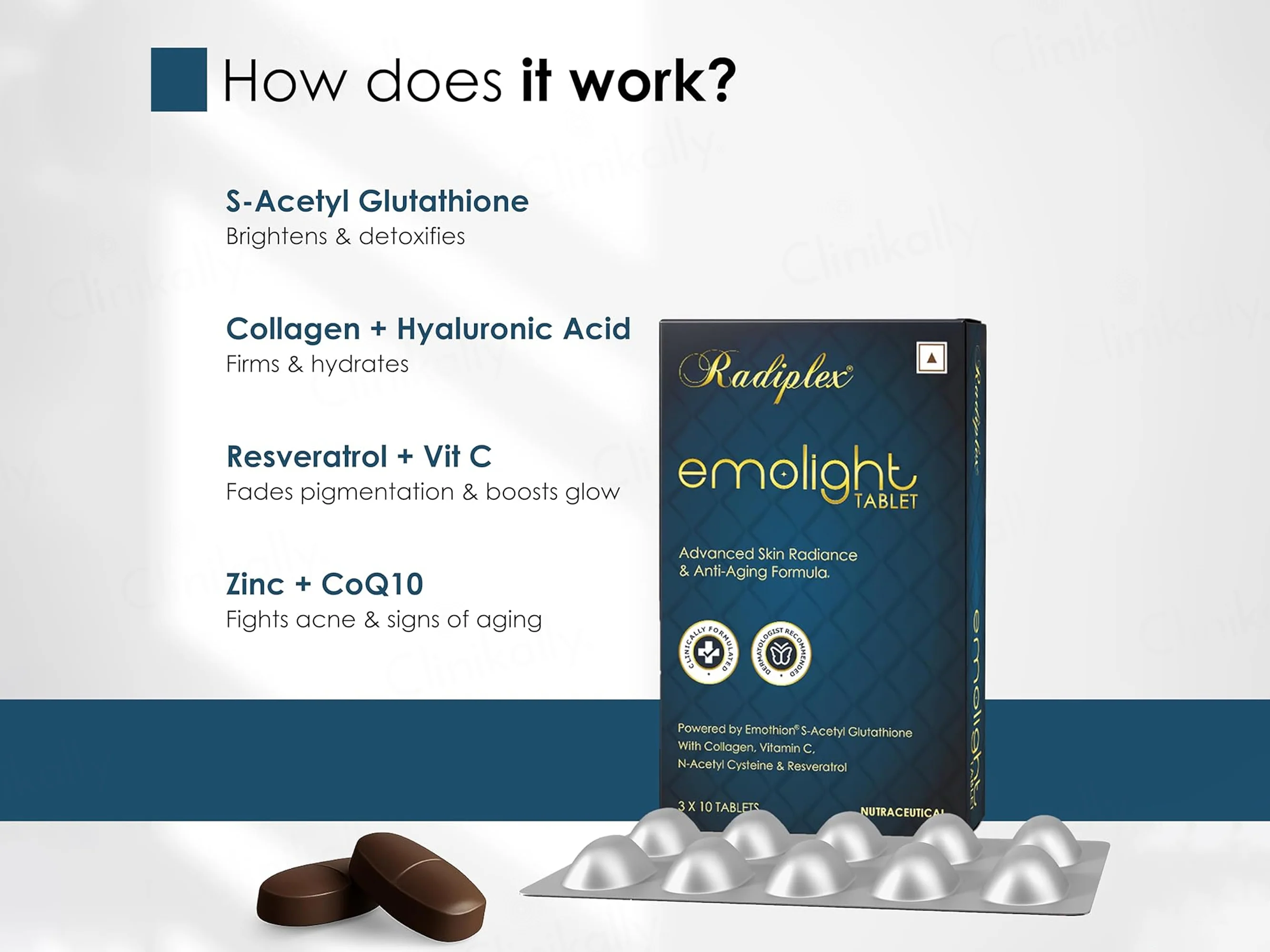 Radiplex Emolight Advanced Skin Radiance & Anti-Aging Nutraceutical Tablet - Image 4