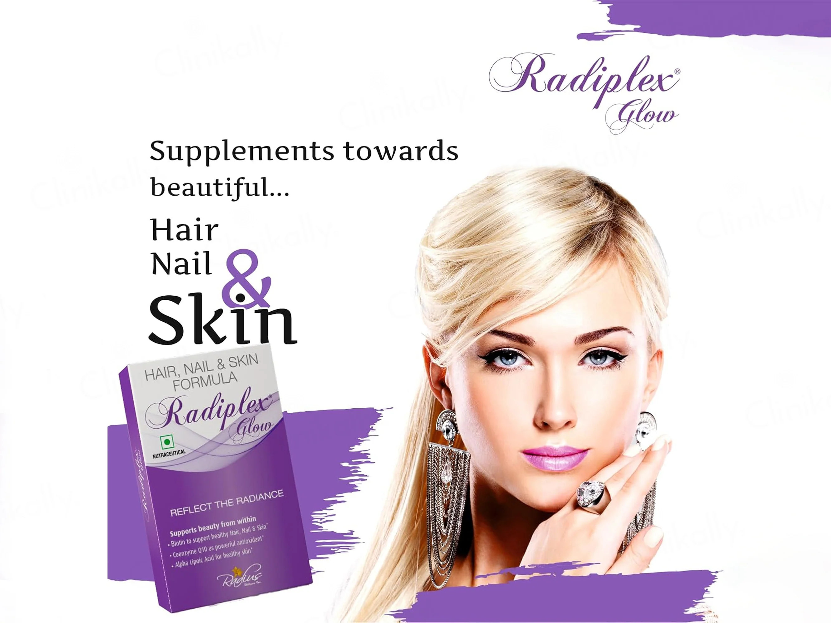 Radiplex Glow Nutraceutical Capsule For Hair, Nail & Skin - Image 4