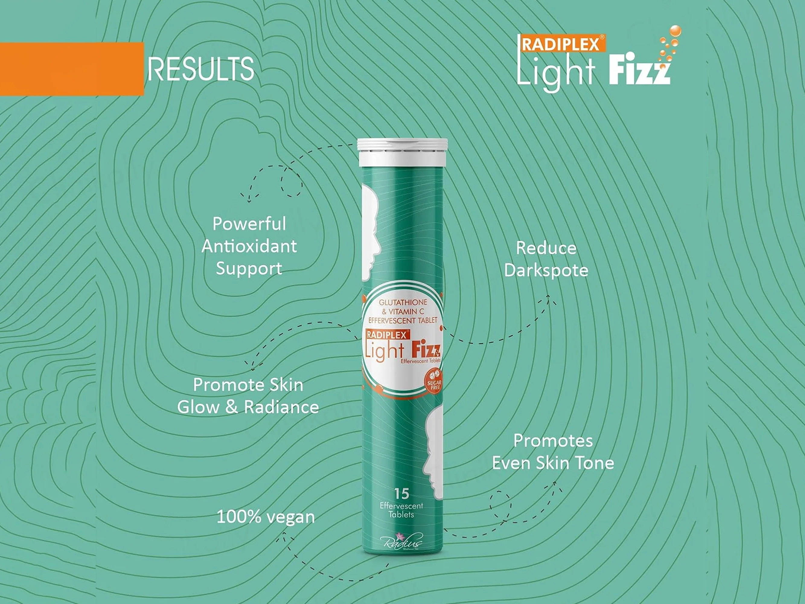 Radiplex Light Fizz Glutathione & Vitamin C Sugar Free Effervescent Tablet - Image 5