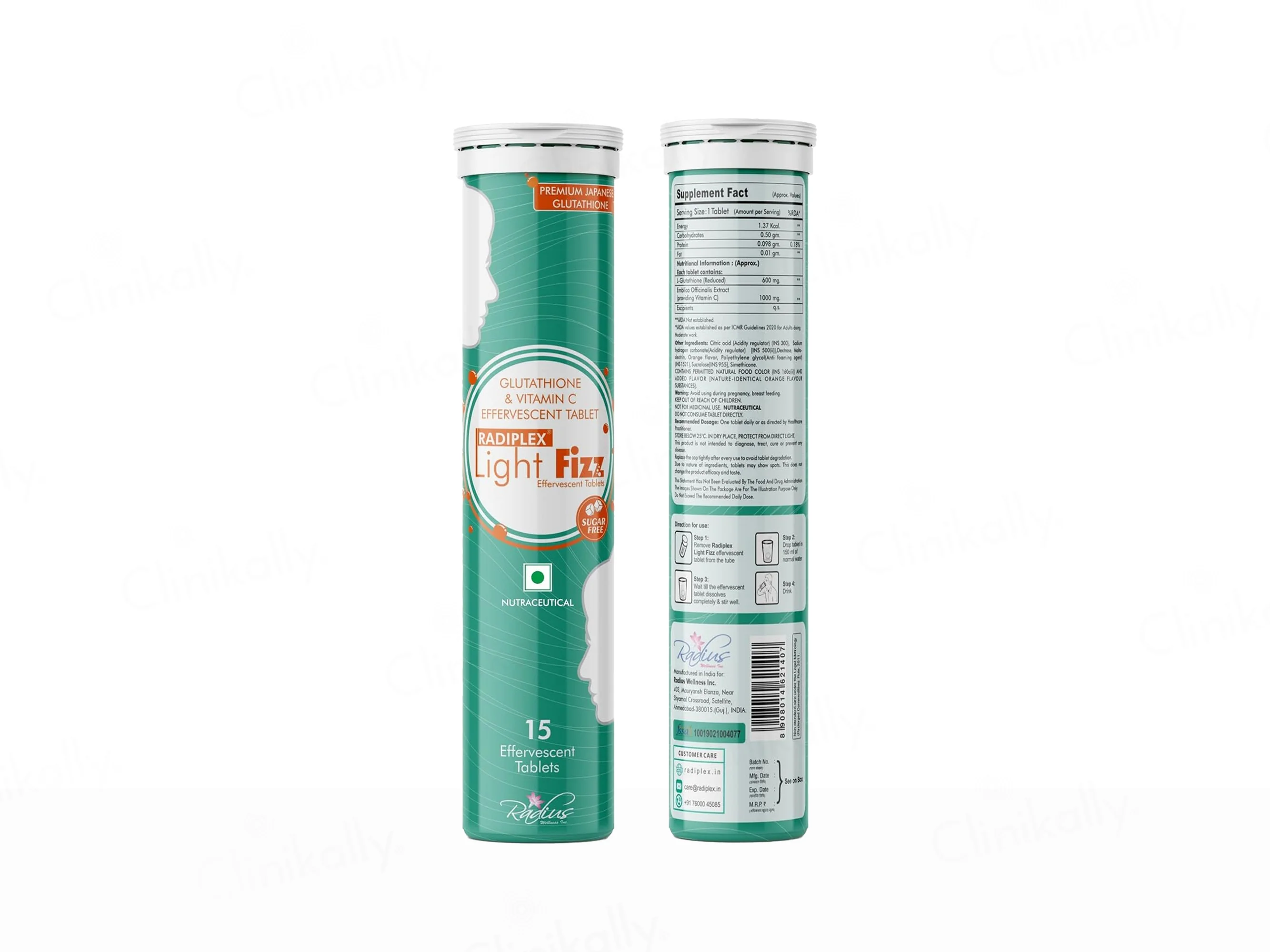 Radiplex Light Fizz Glutathione & Vitamin C Sugar Free Effervescent Tablet - Image 9