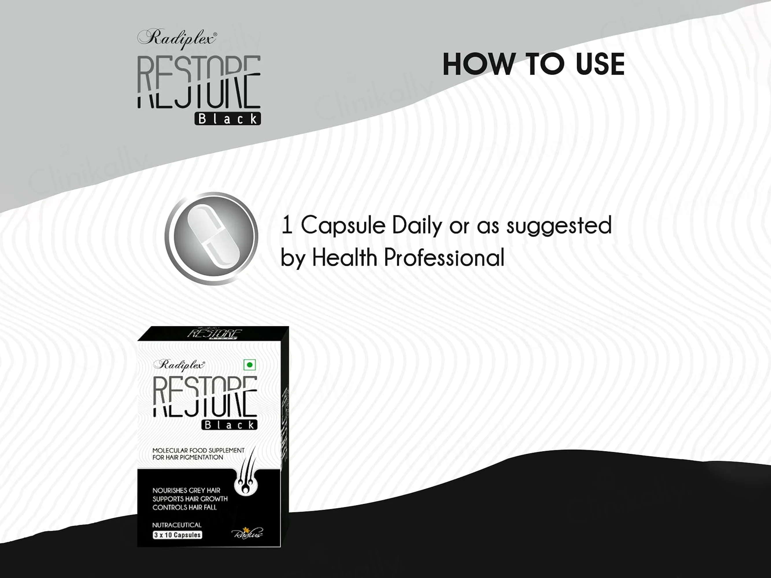 Radiplex Restore Black Molecular Food Supplement Capsule For Hair Pigmentation - Image 3