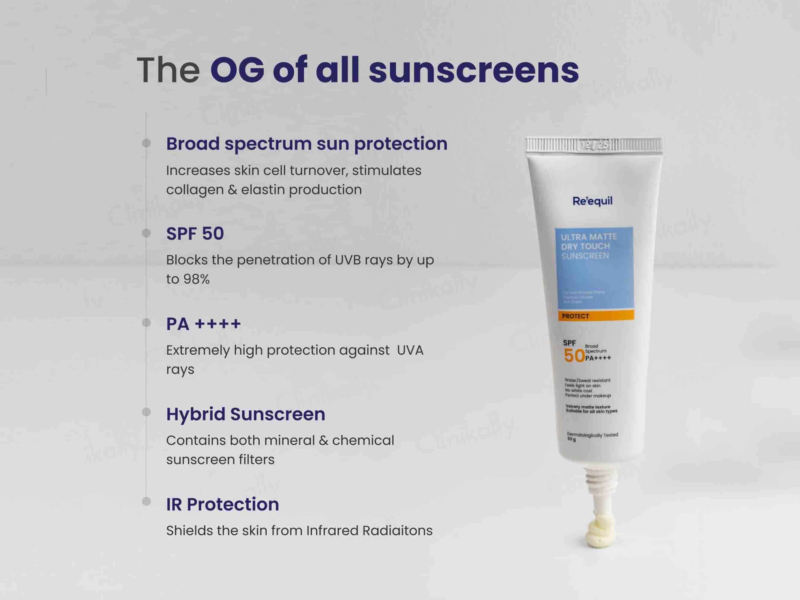 Re'equil Ultra Matte Dry Touch Sunscreen Gel SPF 50 PA++++ - Image 2